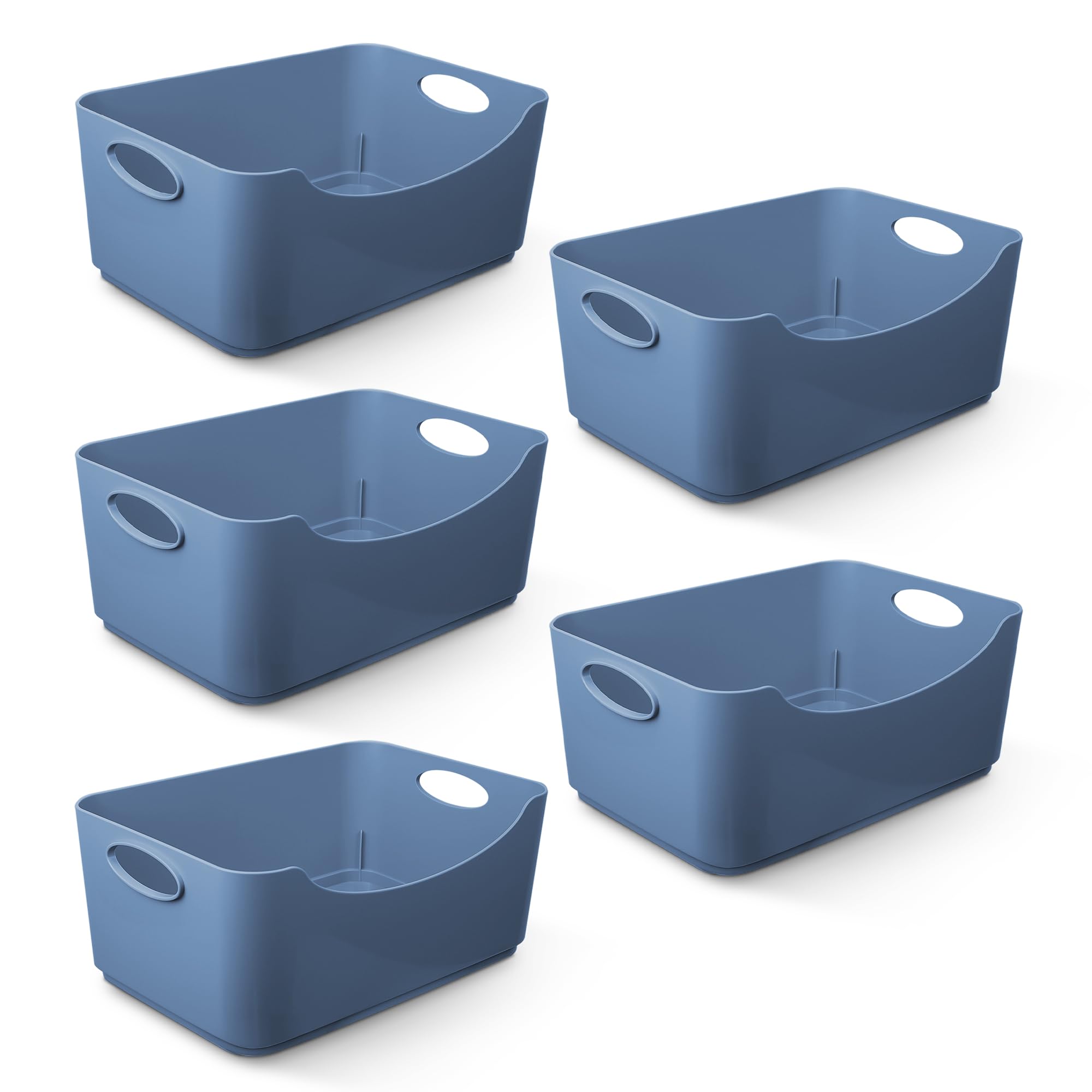 KEPLIN Studio Baskets - 5 Pack Plastic Shelf Organisers | Sturdy Handles | 25.5 x 17 x 11 cm 1