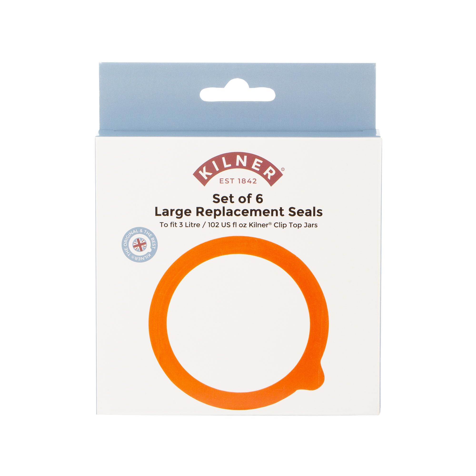 Kilner Replacement Rubber Seals Pack of 6 - Airtight Seals for 3 Litre Round Clip Top Jars | Food-Safe 1