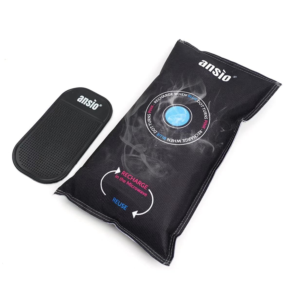 ANSIO Reusable Car Dehumidifier Bag - 900g Moisture Absorber | Pack of 2 | Microwave Rechargeable 3