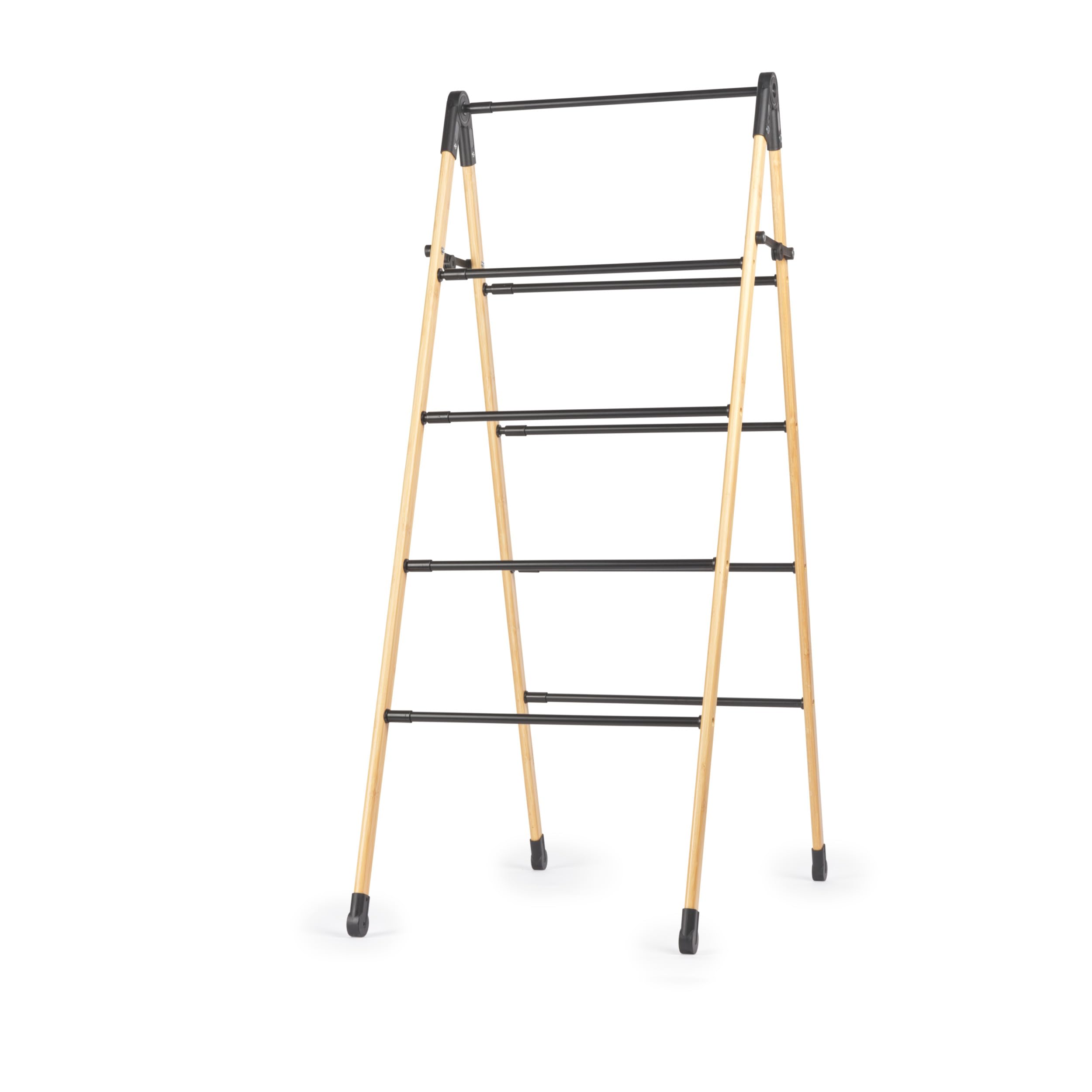 Beldray 4 Tier Extendable Clothes Airer - Bamboo Frame | Up to 6.1m Drying Space | 10kg Capacity