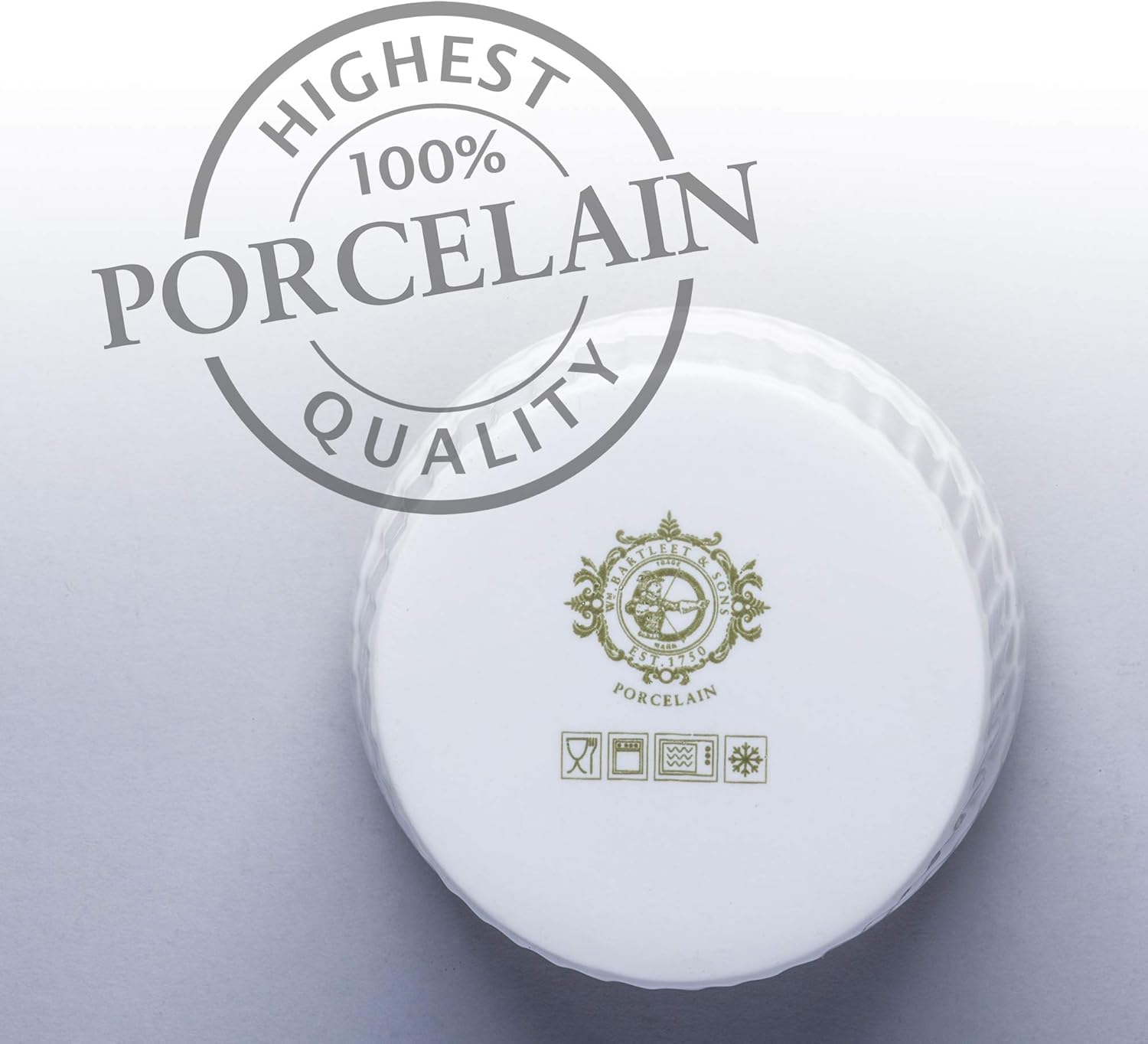 WM Bartleet & Sons 1750 Traditional Porcelain Ramekins - Set of 4, 9cm Diameter | Oven, Microwave, Freezer Safe 8