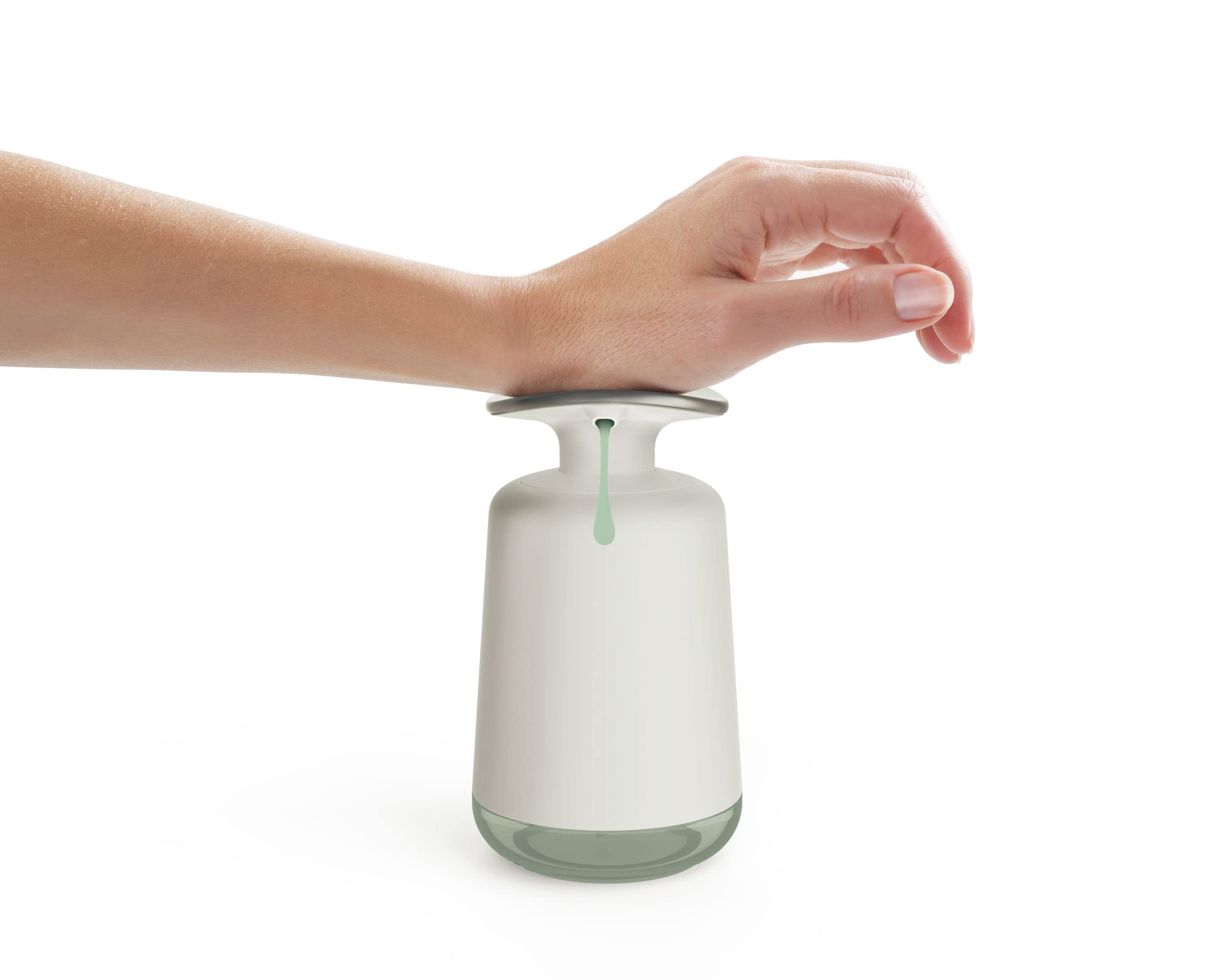 Joseph Joseph Presto Hygienic Soap Pump Dispenser - Refillable | Stone/Sage | Stainless Steel 2