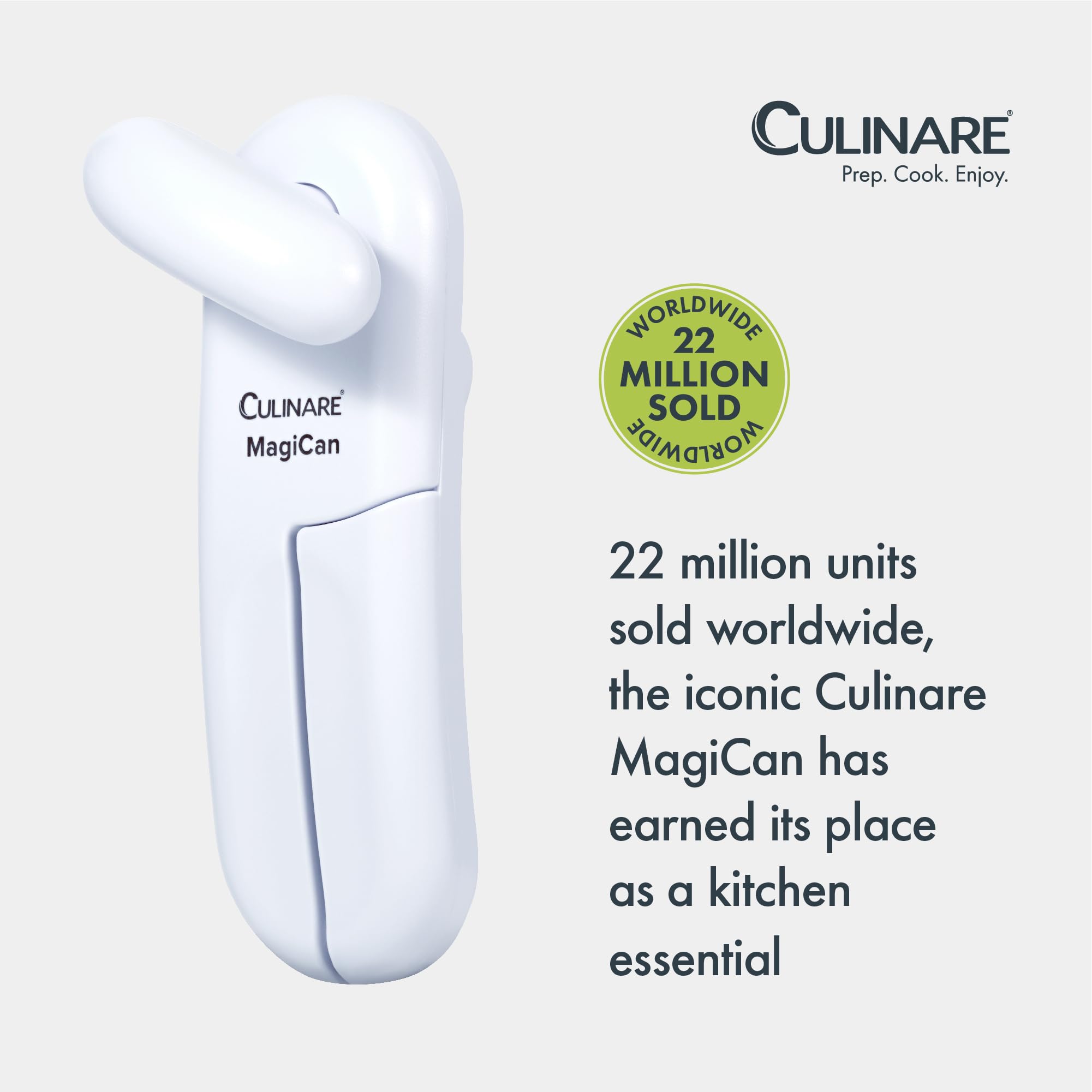 CULINARE MagiCan Opener C10015 - White Manual Can Opener with Stainless Steel Cutting Wheel | Comfortable Handle 3