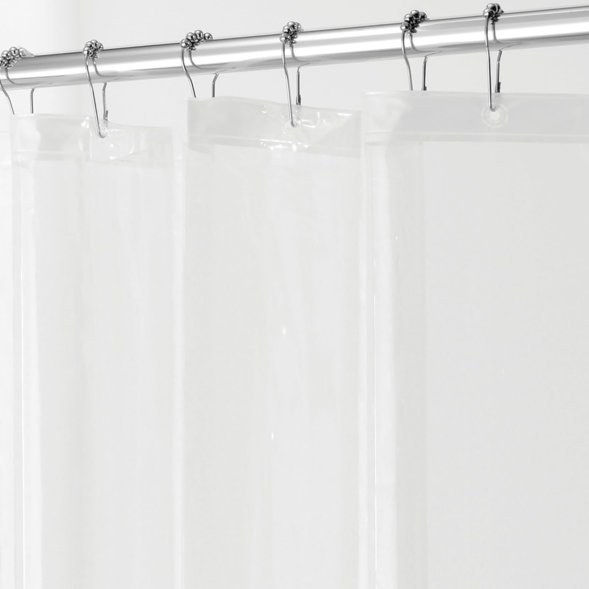 InterDesign Clear Shower Curtain Liner - Mold Proof PEVA | 183 cm x 183 cm | Odorless 1