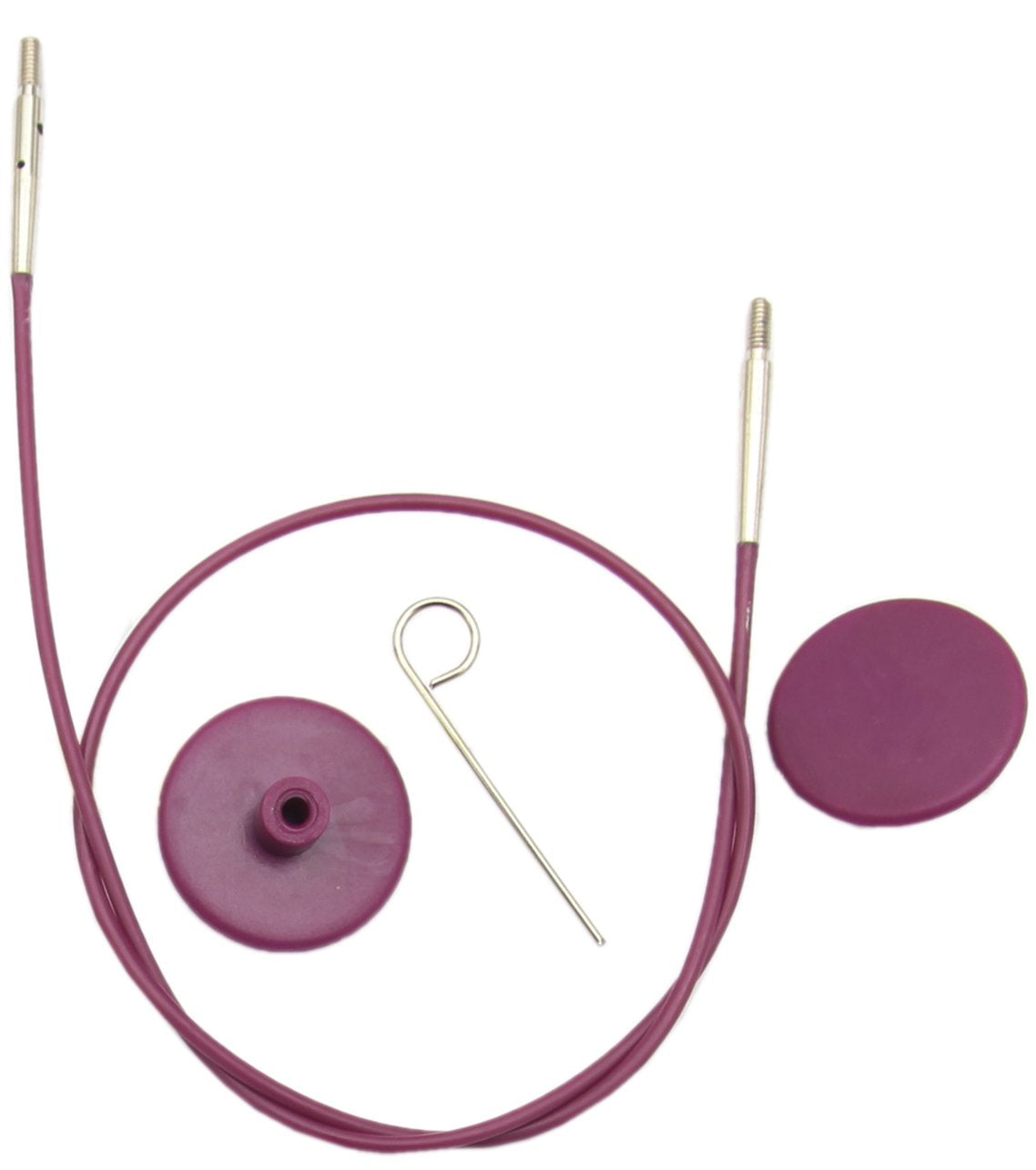KnitPro Interchangeable Cable - 56cm to make 80cm Circular Needle | Purple Metal 3