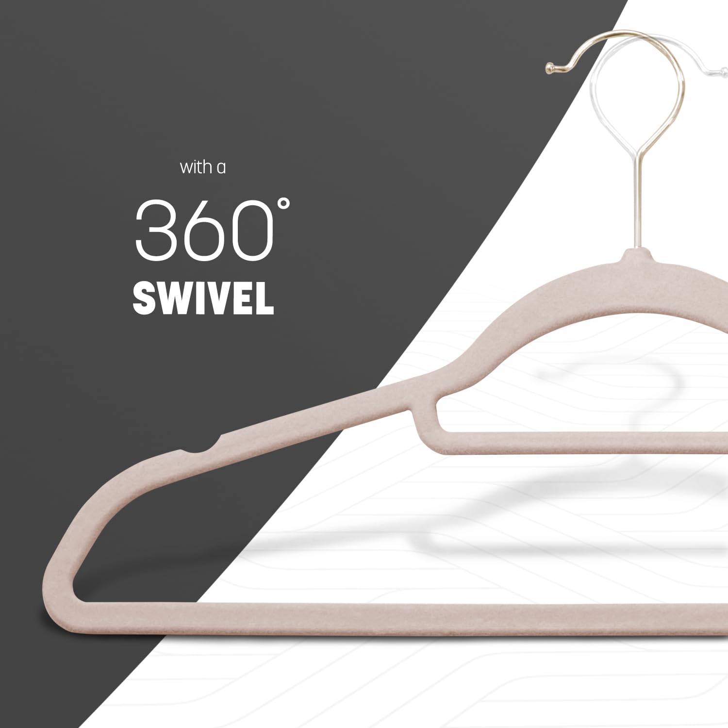 KEPLIN Velvet Non-Slip Hangers - 20 Pack, Blush Pink, Space Saving, 4.5kg Capacity 5