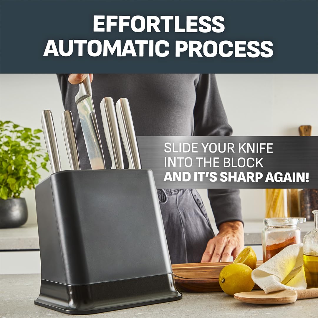 Tefal EverSharp Pro 5-Pc Kitchen Knife Set with Integrated Automatic Sharpener | German Stainless Steel 3