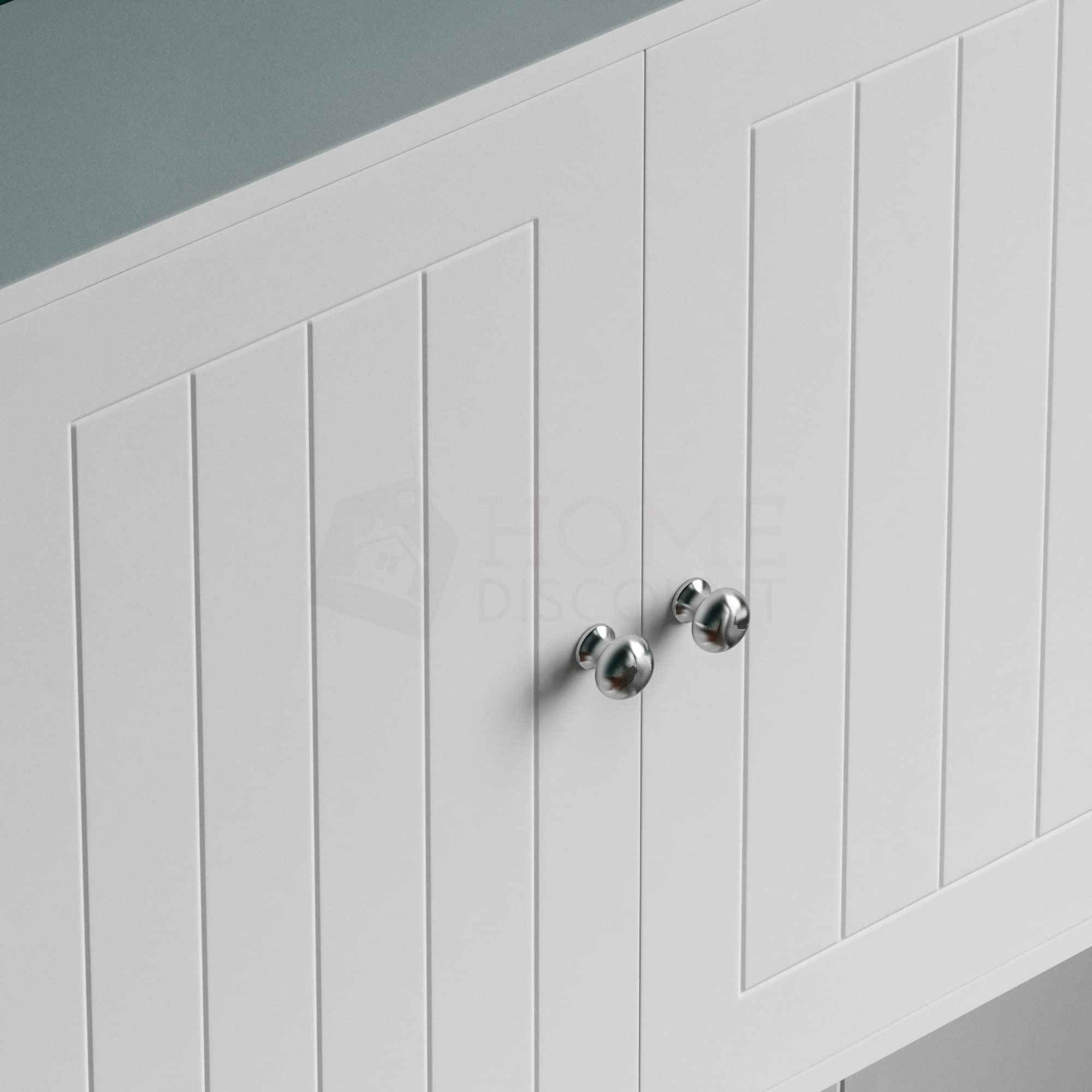 Bath Vida Double Door Wall Mounted Bathroom Cabinet - White Wood Finish | H 50 x W 60 x D 15 Cm 7
