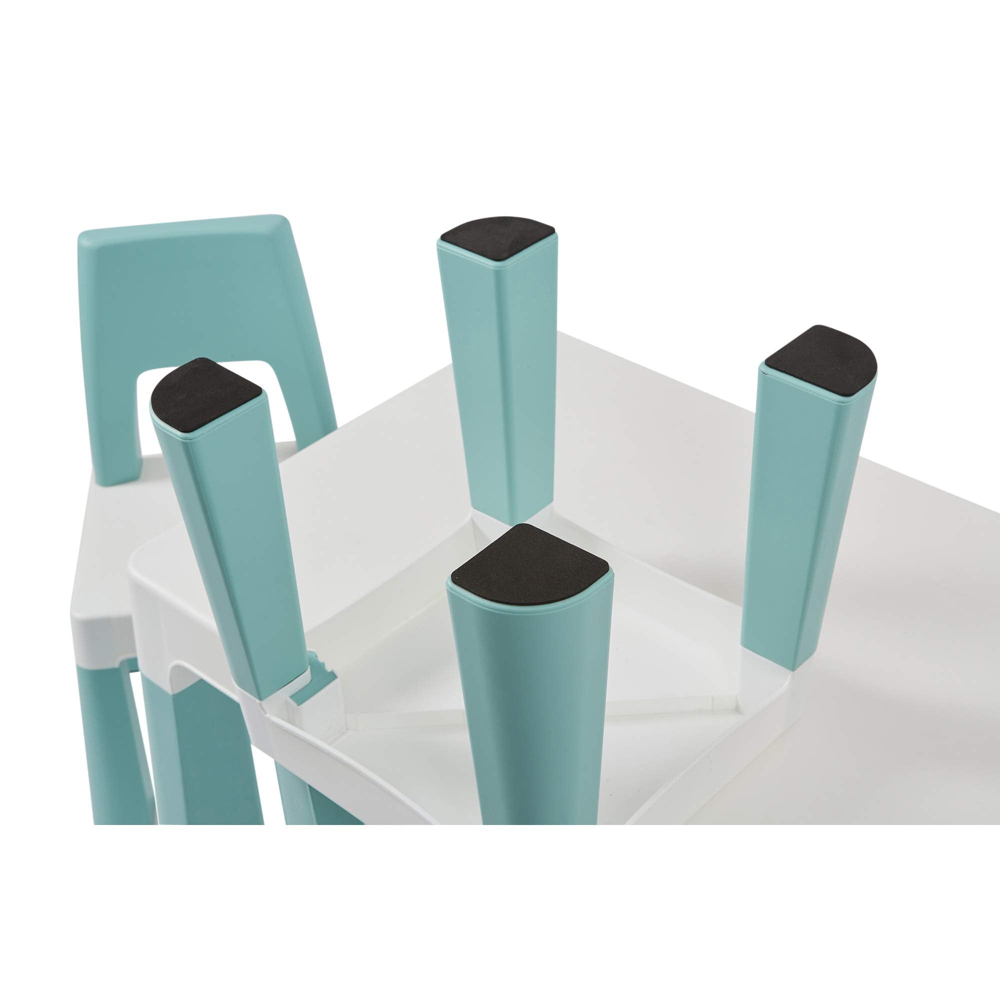 Liberty House Toys Height Adjustable Kids Table and 2 Chairs Set | Ages 2-8 | White/Forest Green 5