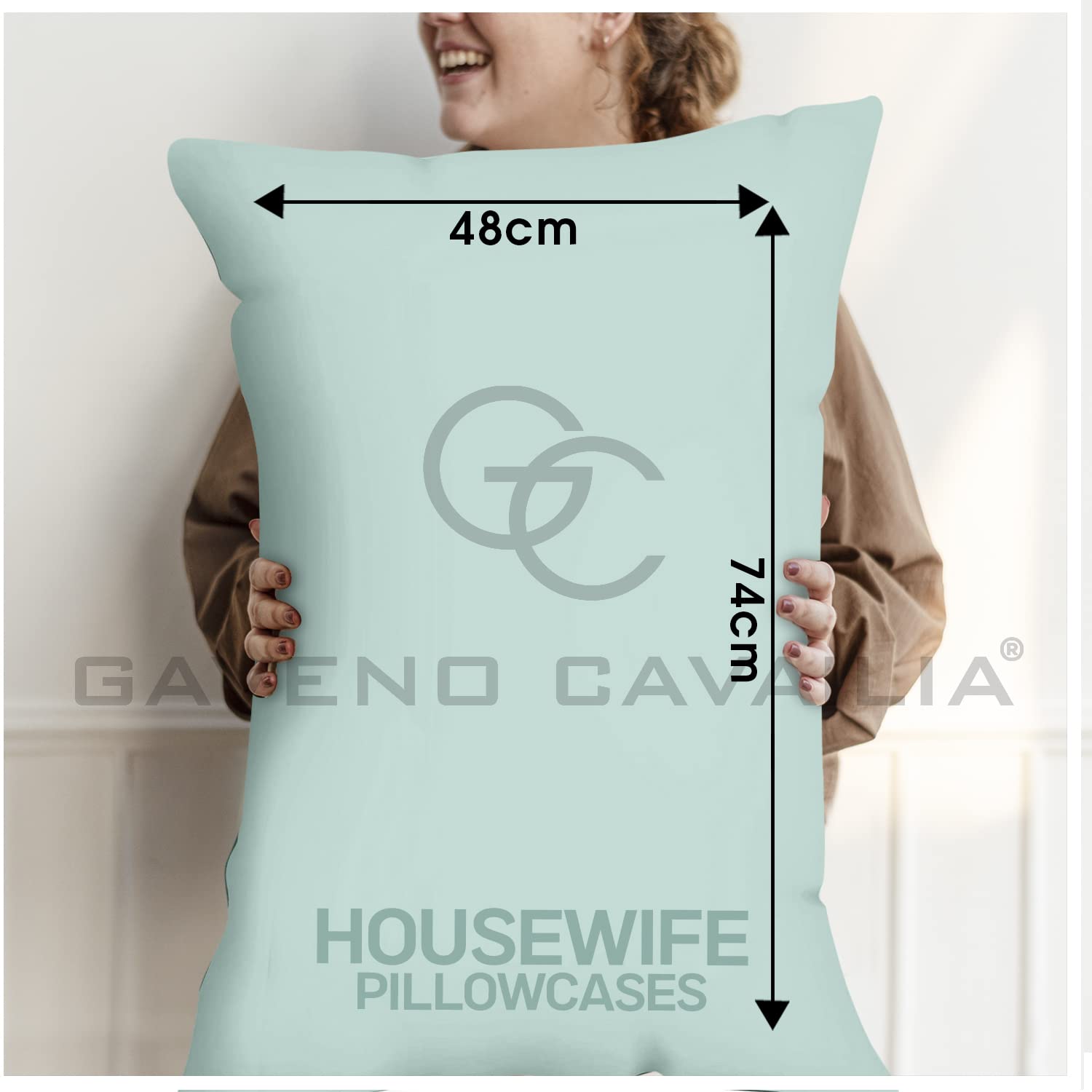 GC GAVENO CAVAILIA Polycotton Pillowcases - 2 Pack, Aqua, Standard Size | Super Soft & Easy Care 6