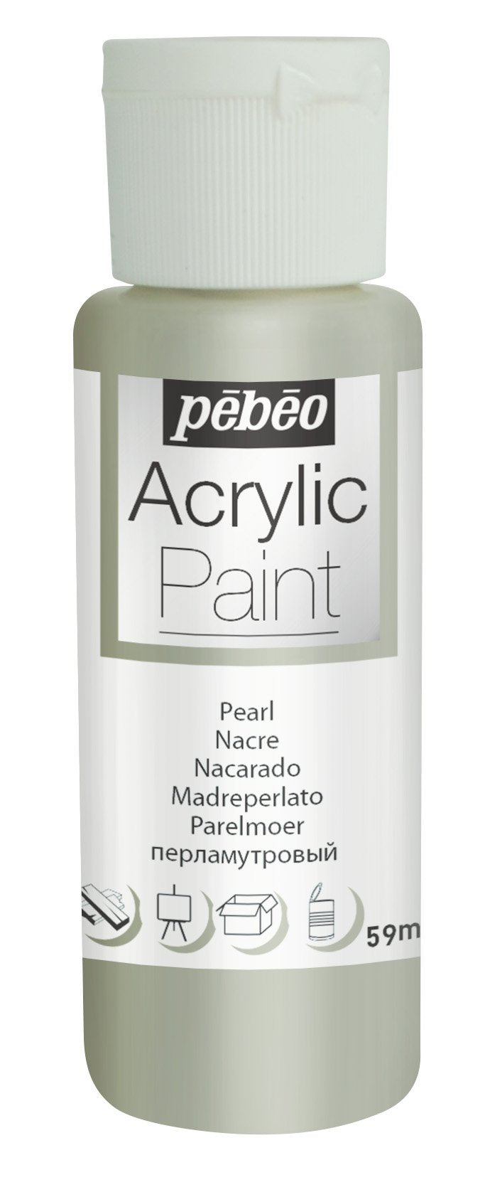 PEBEO Acrylic Paint - White Pearl Fluid Opaque Finish | 59ml Bottle 2