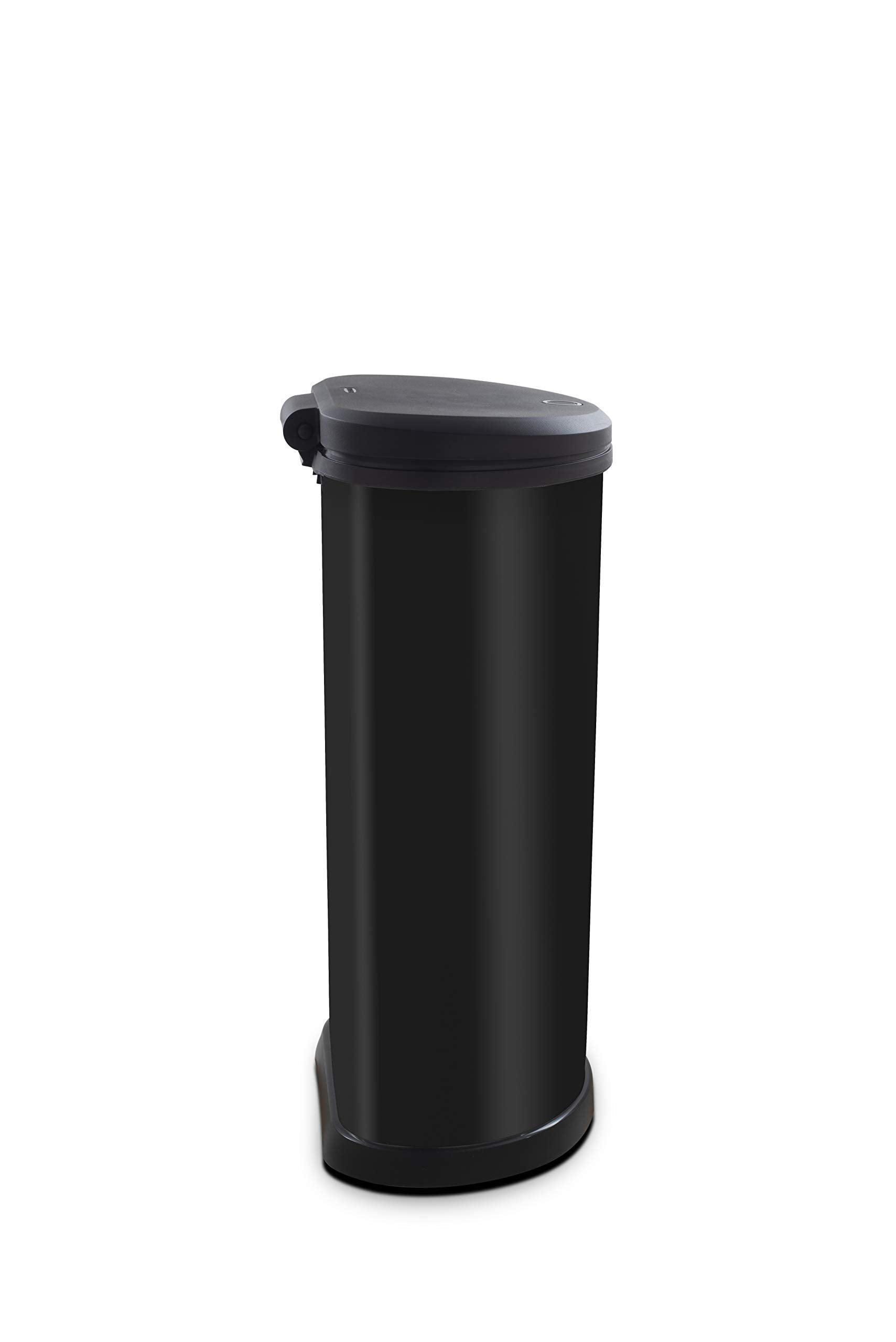 CURVER Metal Effect One Touch Deco Bin - 40 Litre Capacity | Recycled Plastic | Black 2