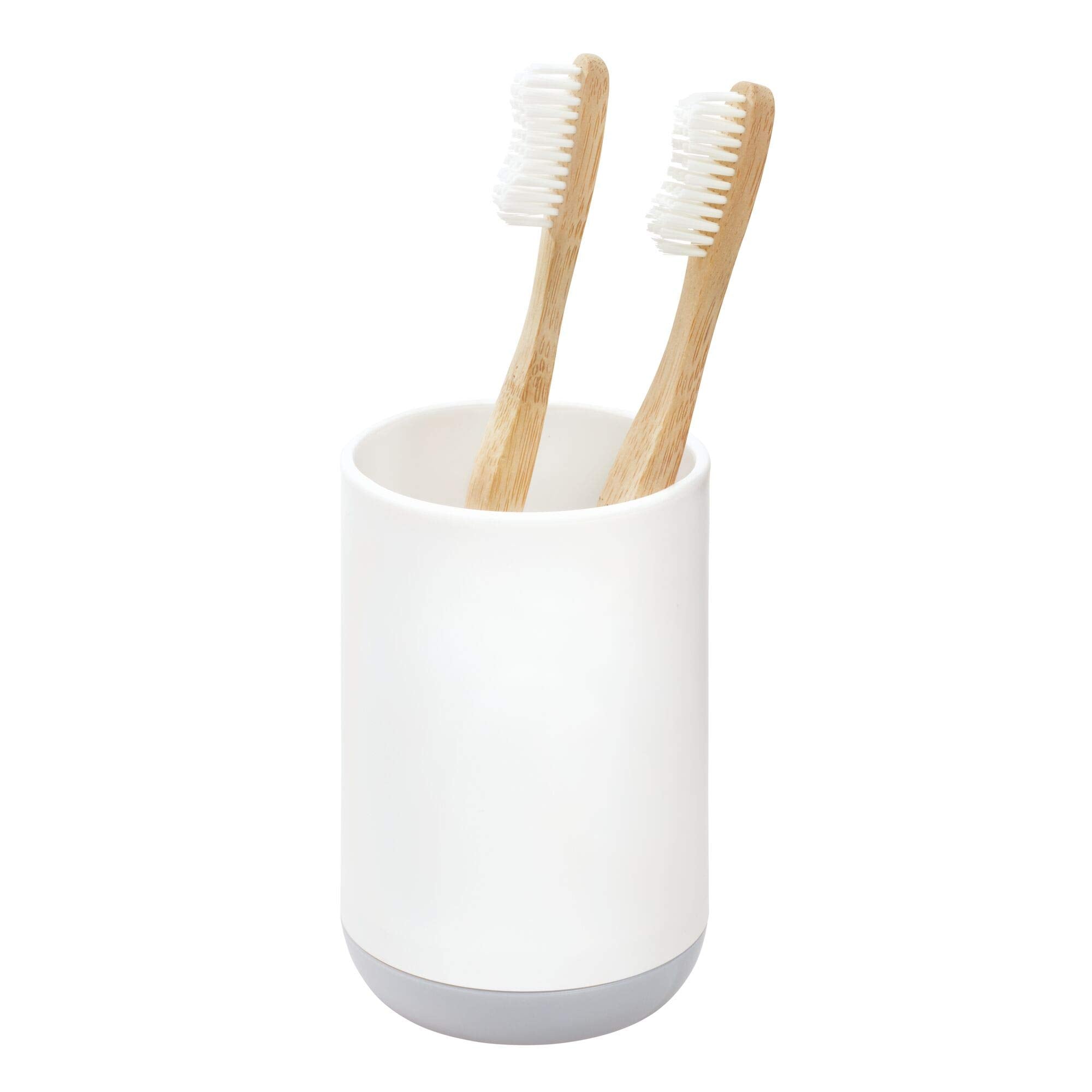 InterDesign Cade Toothbrush Holder - 3 Compartments, Plastic, White | 7.6 cm x 7.6 cm x 11.4 cm 1
