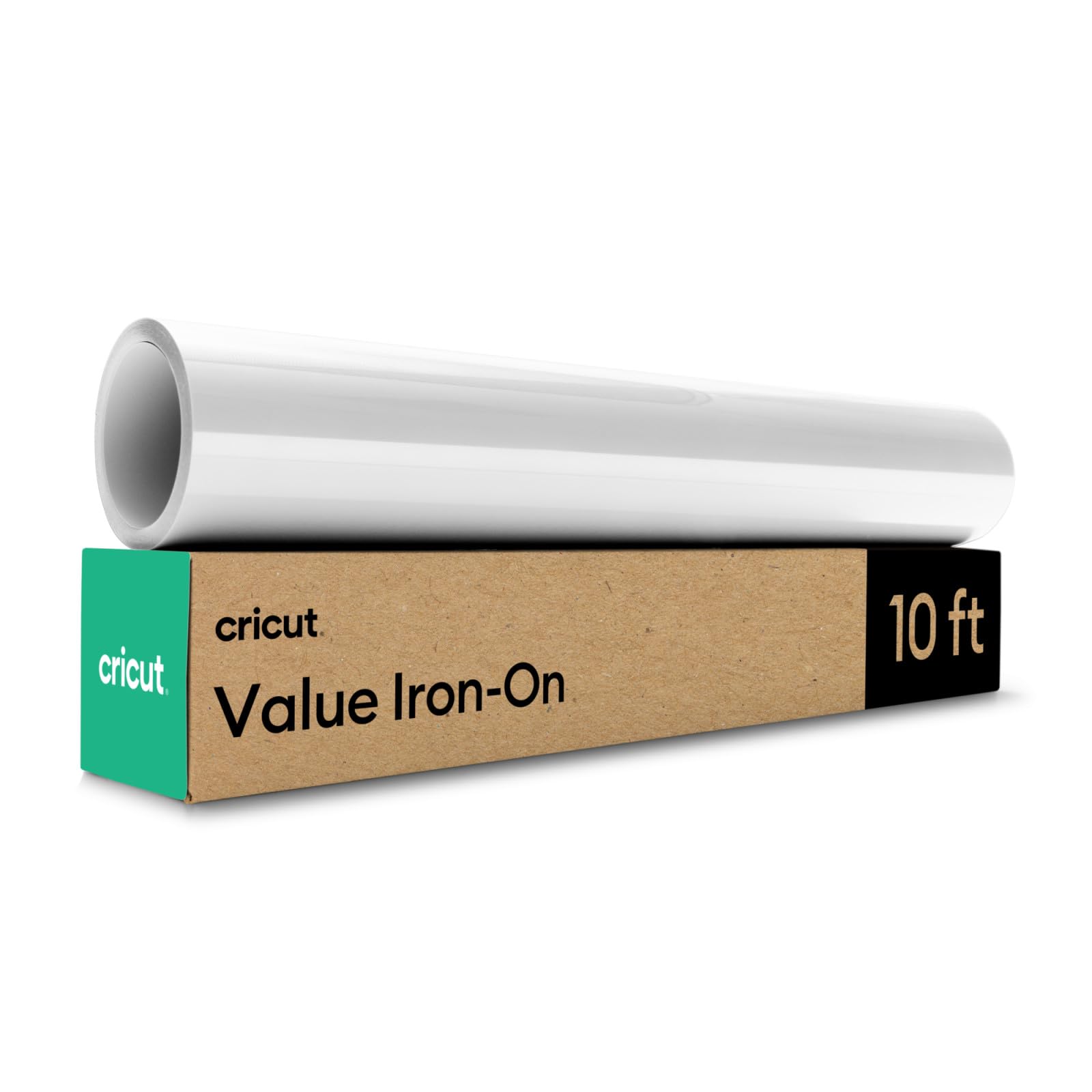 Cricut Value Iron On Vinyl Heat Transfer Film - White, 12 ft x 10 ft, Durable for 25+ Washes 1