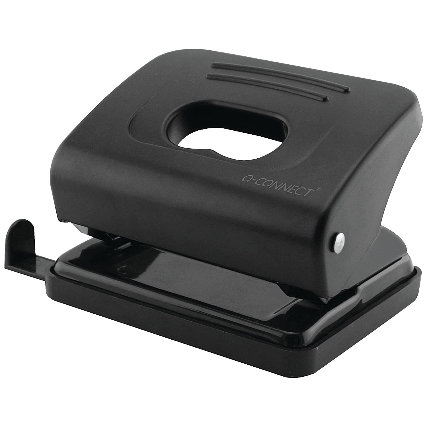 Q-Connect Medium Duty 2-Hole Punch - 20 Sheet Capacity | Black | Comfortable Grip 1