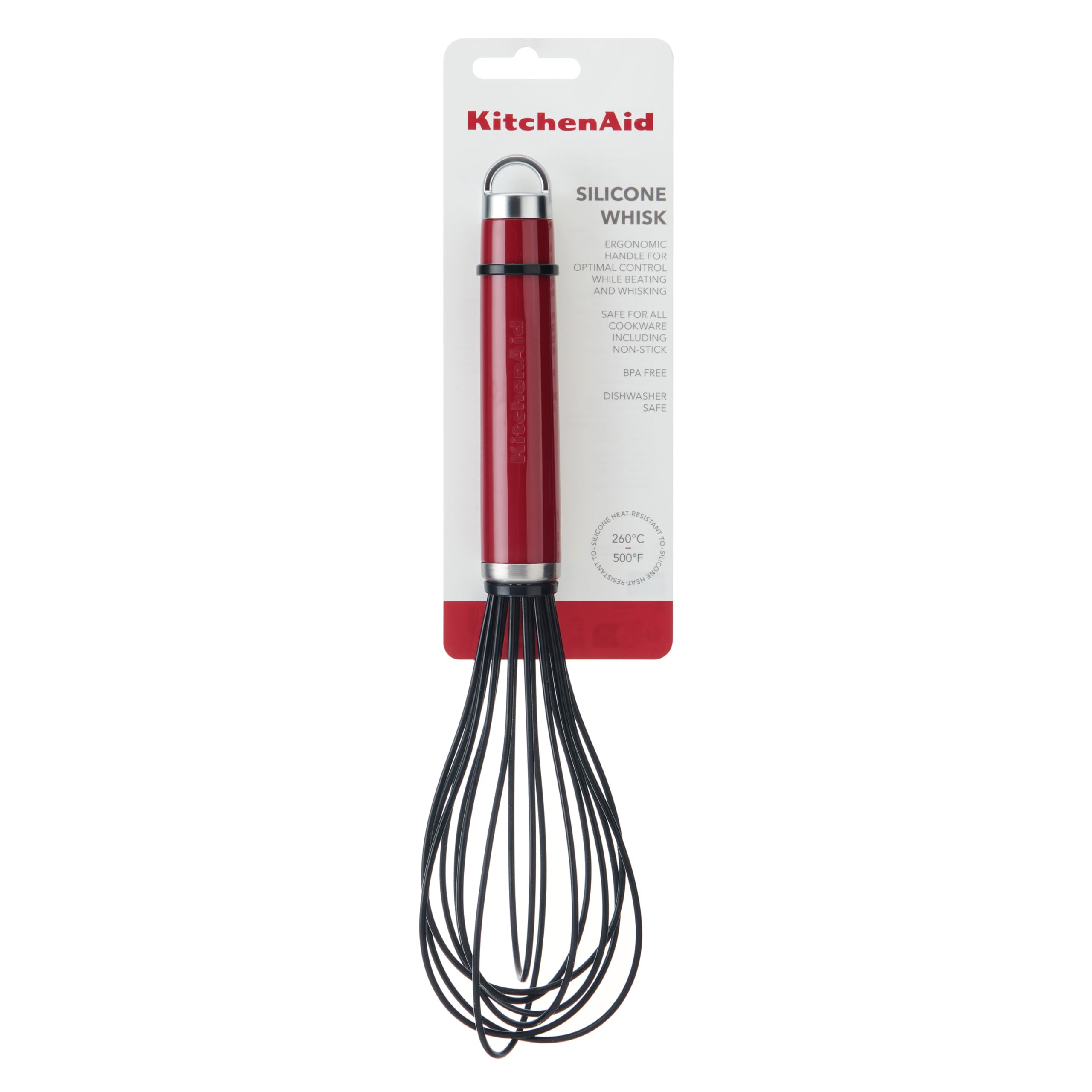 KitchenAid Classic Silicone Whisk - Empire Red | Heat Resistant to 450°F | Dishwasher Safe 8