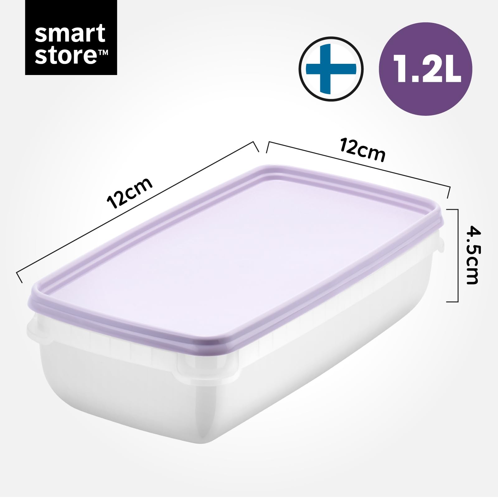 SmartStore Food Storage Containers - 1.2L Set of 2 | Fridge, Freezer, Microwave Safe | BPA Free 2