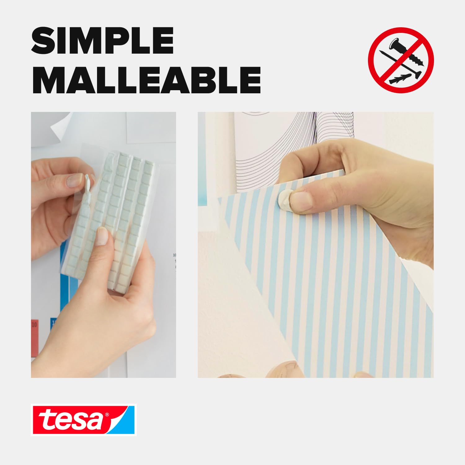 tesa UK Universal Adhesive Putty Alternative to Tacks and Pins, White, Pack of 80 4