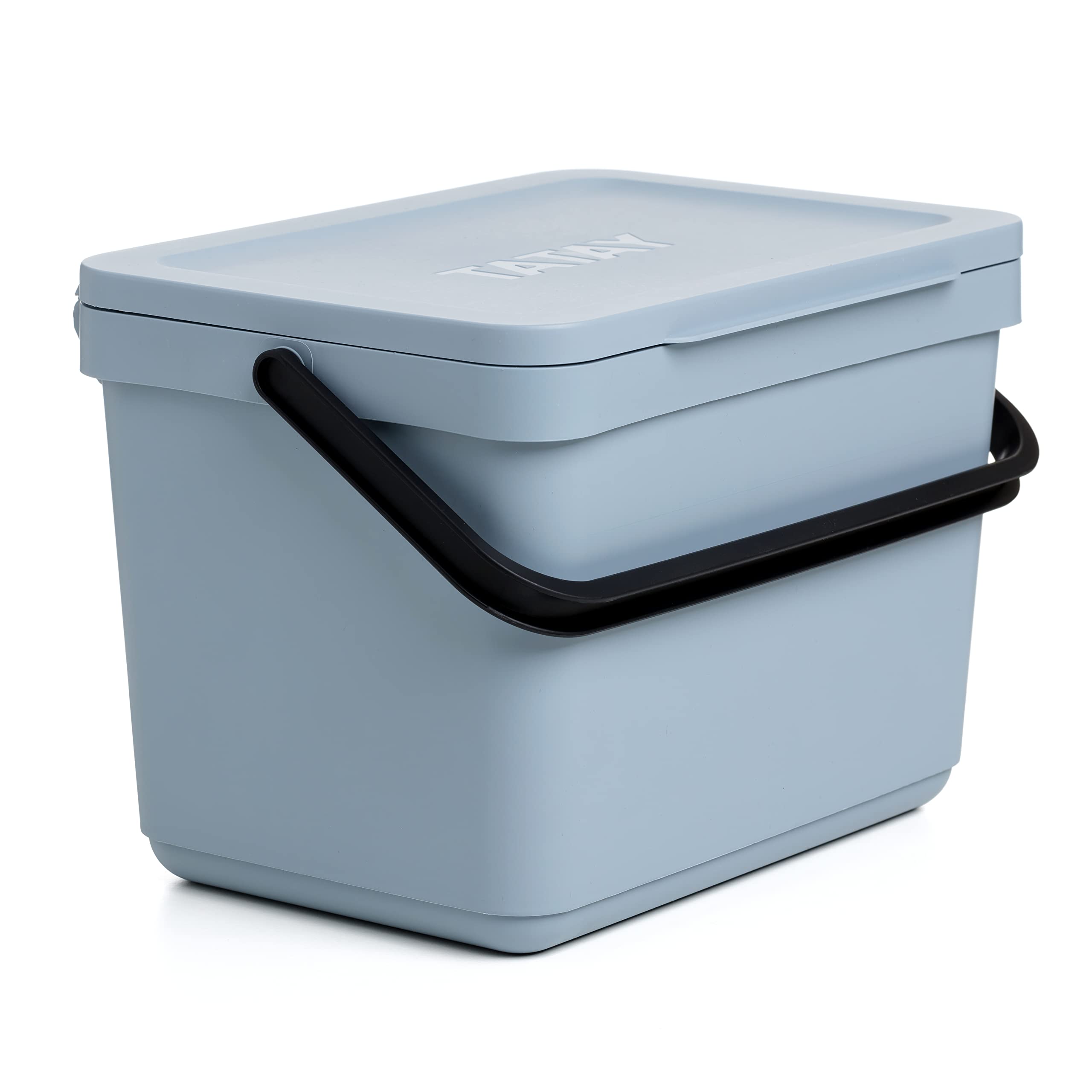 TATAY Kitchen Food Waste Compost Caddy Bin with Holder - 6L Capacity, Polypropylene, Ocean Color 1
