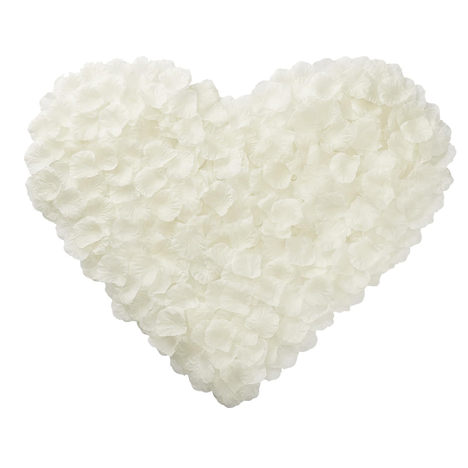 Lafefe Artificial Rose Petals - 1200 Pcs White Polyester for Romantic Decoration | Reusable 1