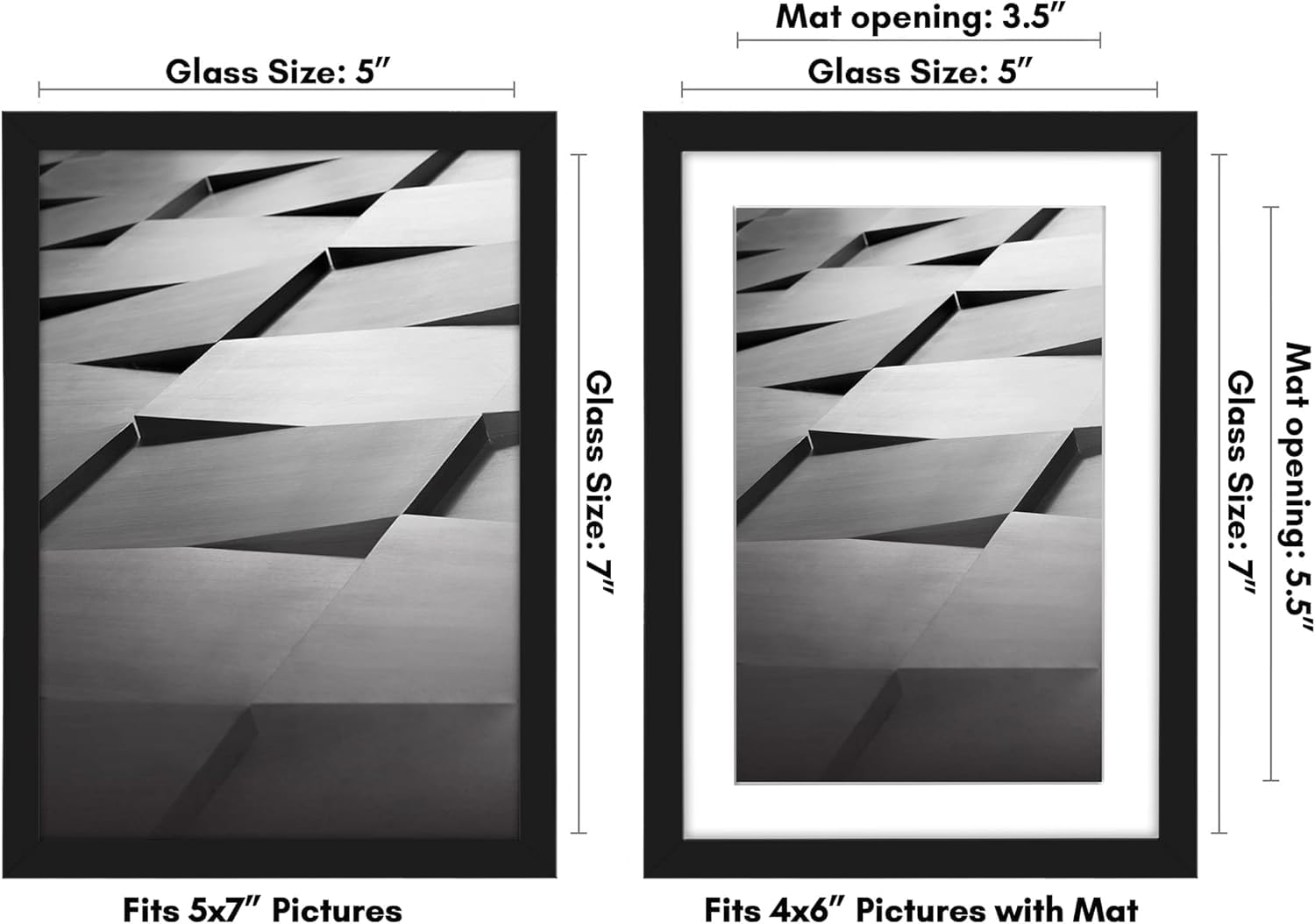 Americanflat 5x7 Photo Frame in Black - Thin Border | PVC Construction | Includes Easel & Hanging Hardware