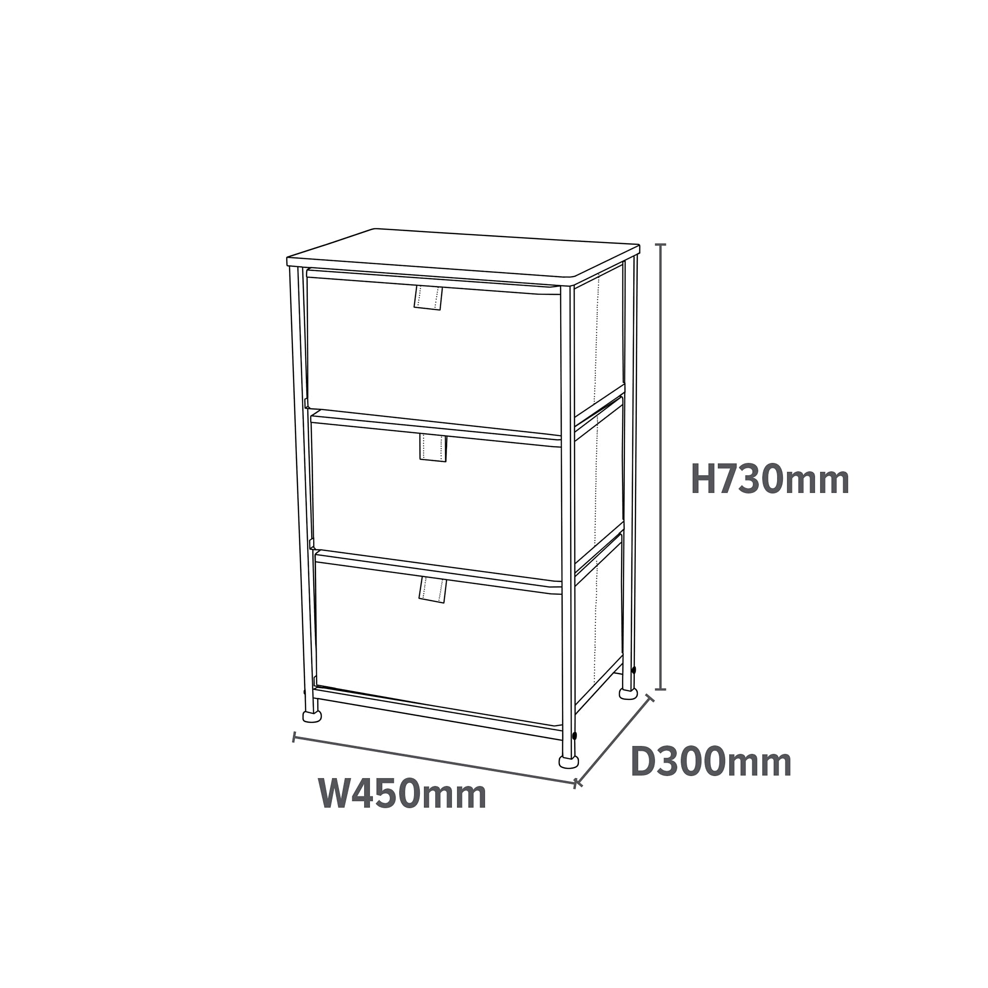 Liberty House Toys Unicorn 3-Drawer Fabric Storage Chest | Pink | H730 x W450mm 2