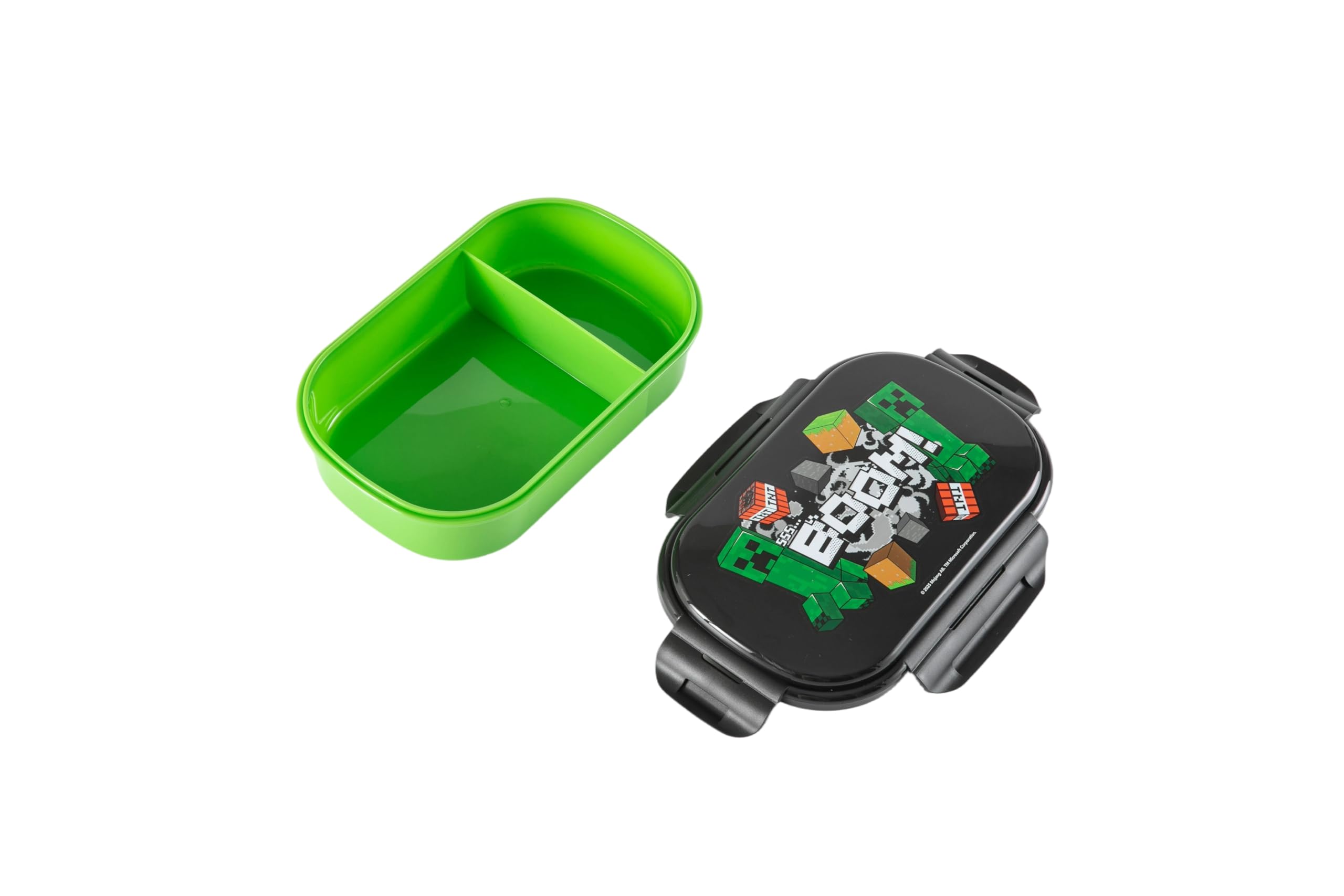 HOX Minecraft Creeper BOOM Bento Lunch Box with Spork | 2 Compartments | Leak-Proof Seal 8