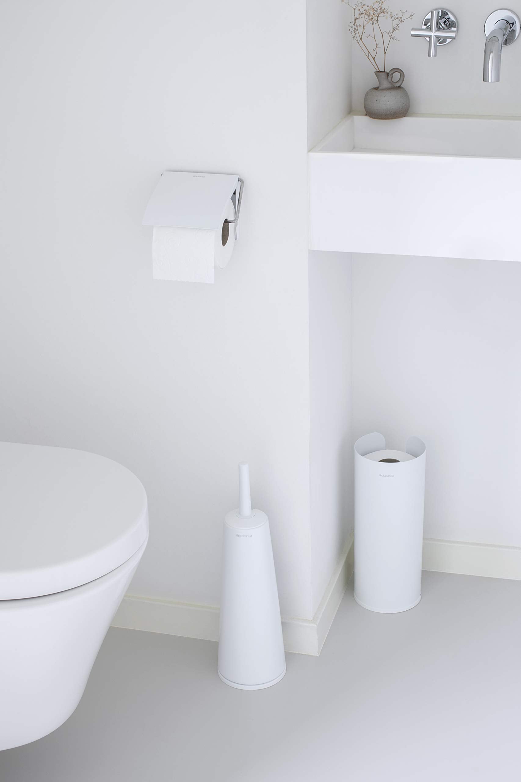 Brabantia Corrosion Resistant Toilet Brush and Holder - White Metal | 42 x 12 x 12 cm 5