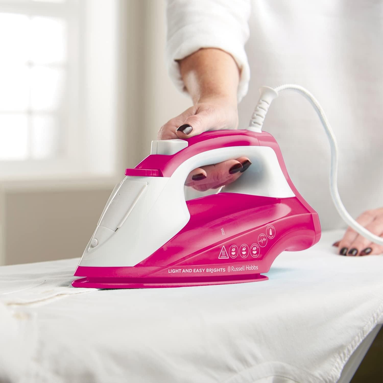 Russell Hobbs Light & Easy Brights Berry Steam Iron - 2400W | 115g Steam Shot | Fabric Softening Infused Soleplate 2
