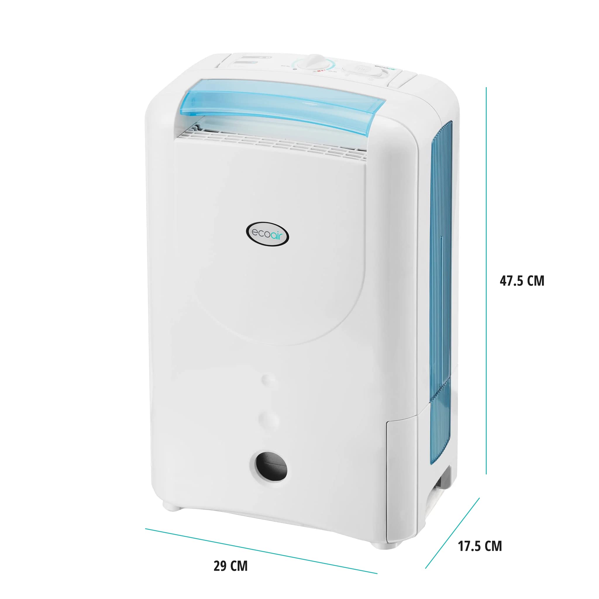 EcoAir DD1 Simple Blue MK3 Desiccant Dehumidifier - 7.5 L/Day Extraction | 34dBA Quiet | 6Kg Lightweight 9