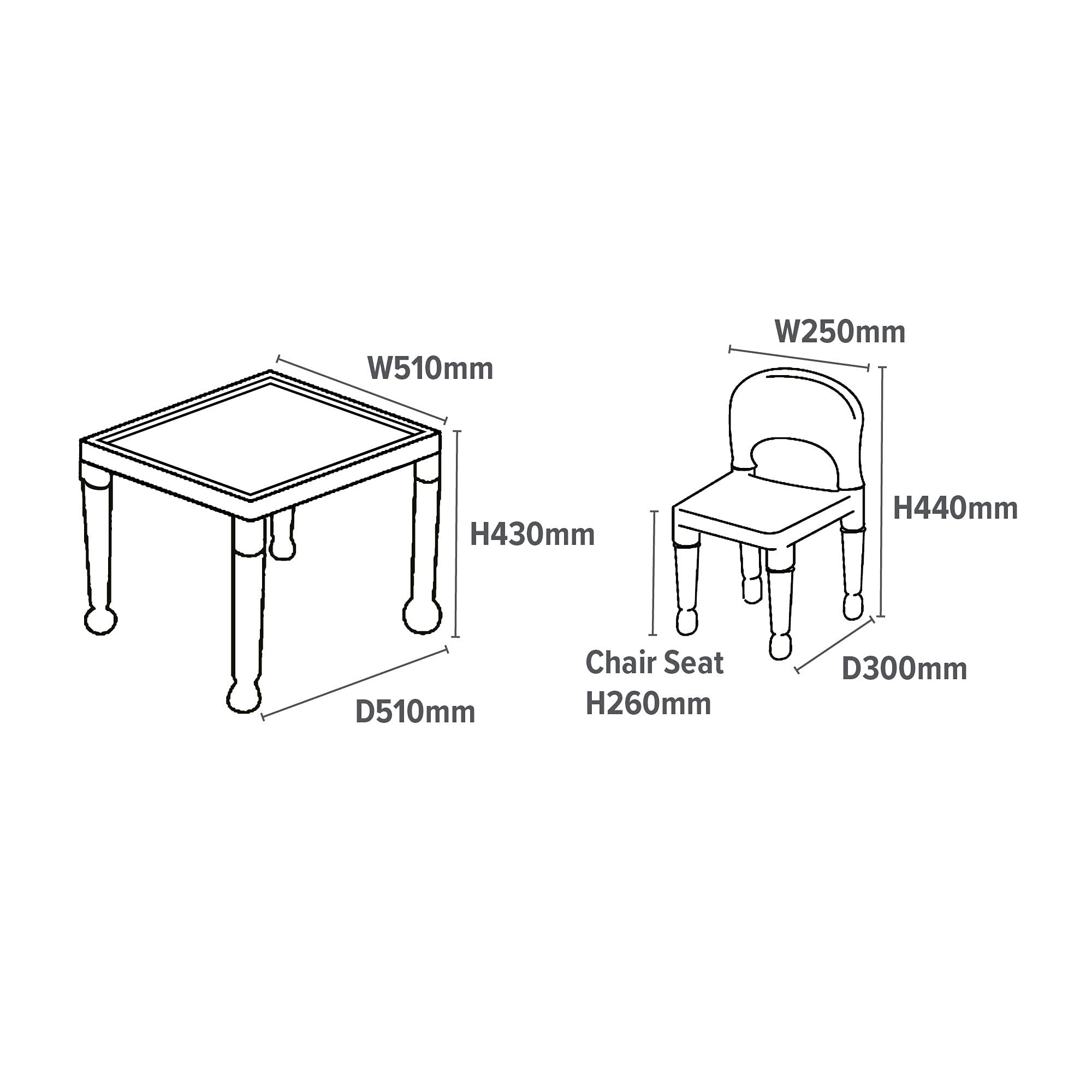 Liberty House Toys Plastic Table and Two Chair Set White | Ages 2+ | Simple Assembly 7