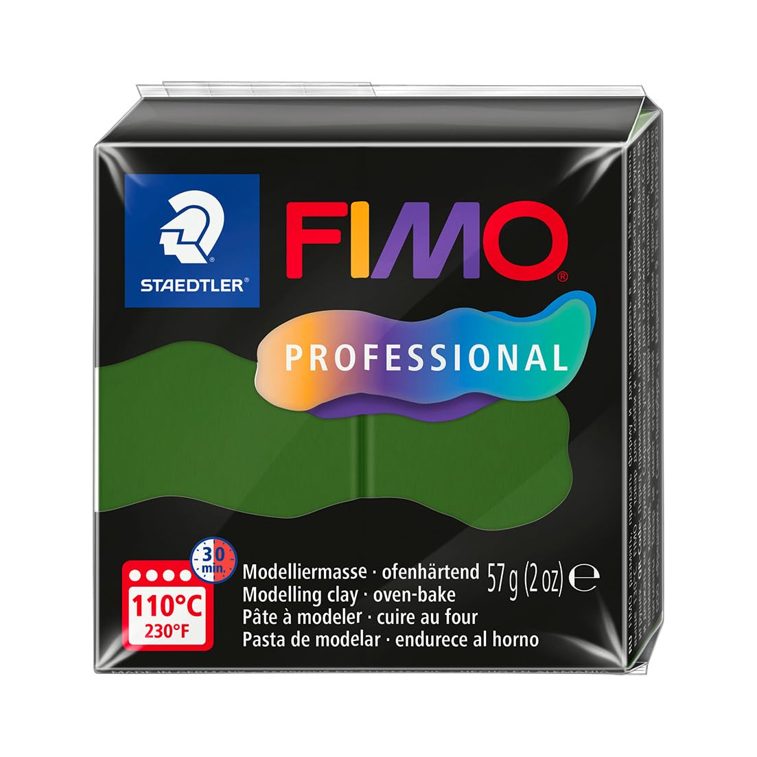 STAEDTLER FIMO Professional Polymer Modelling Clay - Oven Bake | Firm Consistency | Leaf Green 57g 1