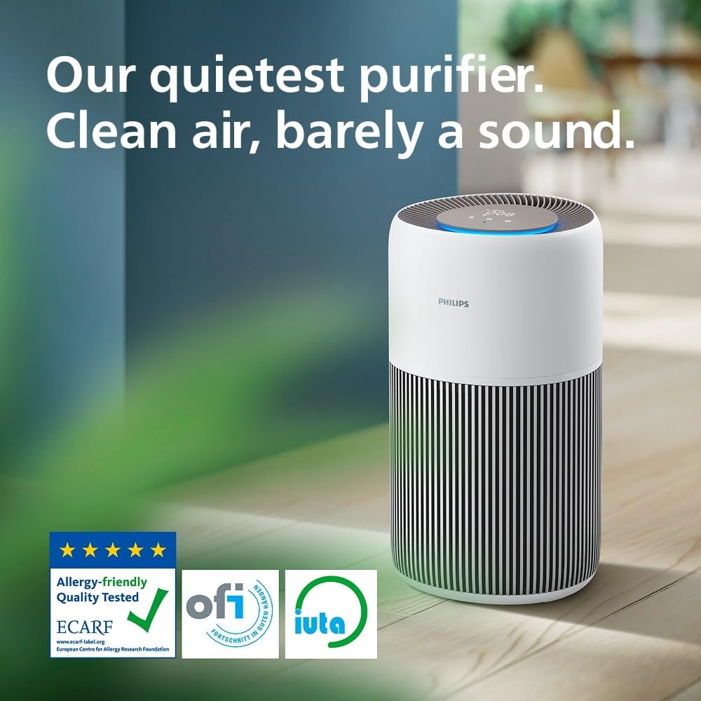 Philips Air Purifier 2200 Series - HEPA NanoProtect + Active Carbon Filter | 109m² Coverage | 13 dB(A) 3