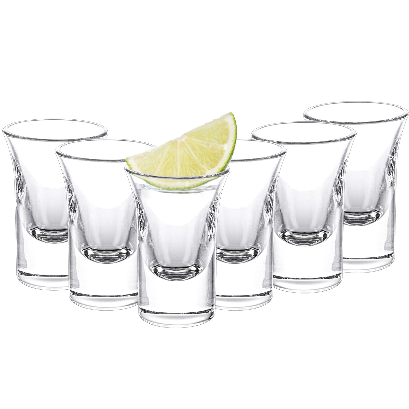 ASelected Stackable Shot Glasses Set of 6 - 30ml Heavy Base Reusable | Dishwasher Safe