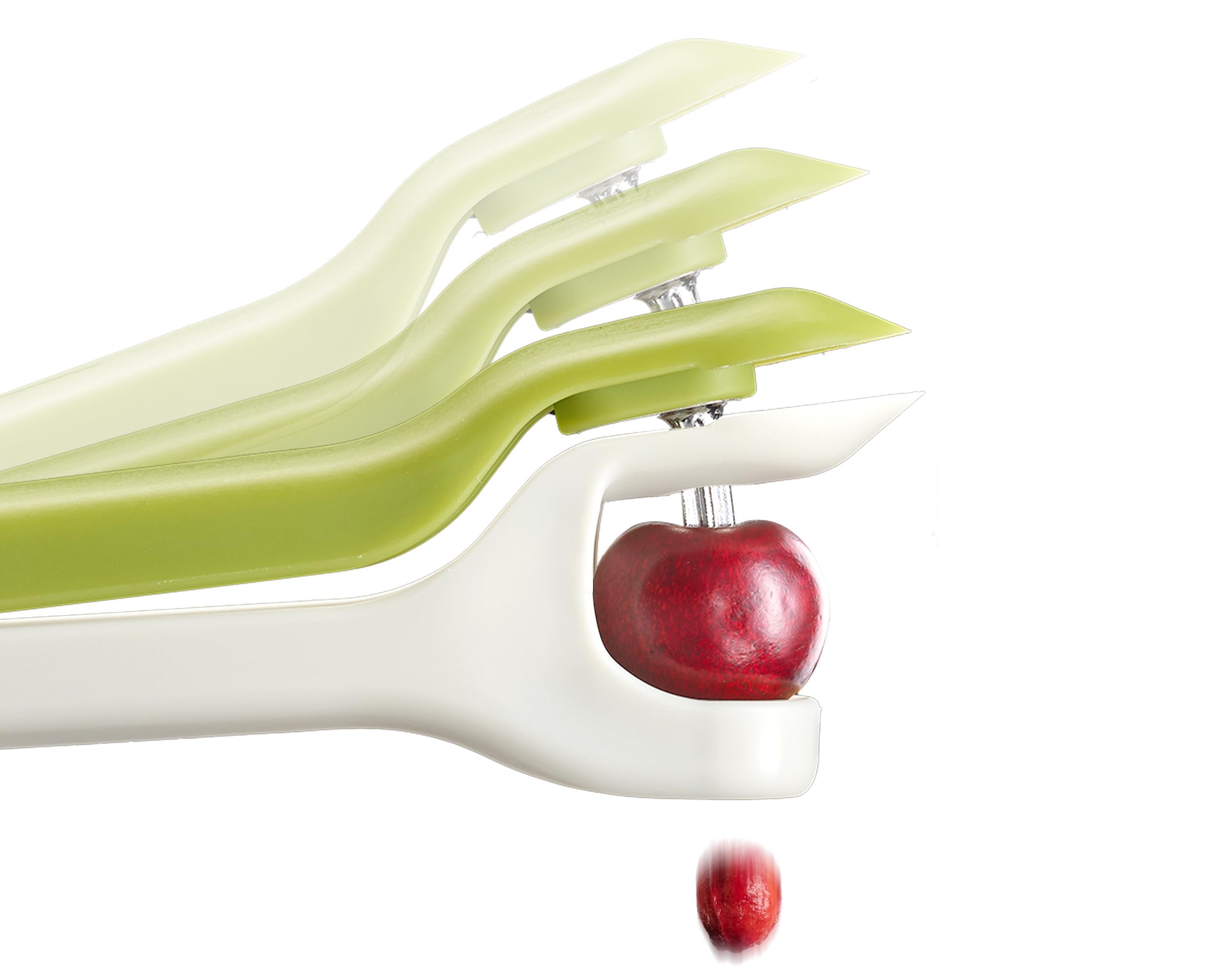 Joseph Joseph Tweezy 2-in-1 Cherry Olive Pitter and Strawberry Huller | Plastic | Stone/Green 2