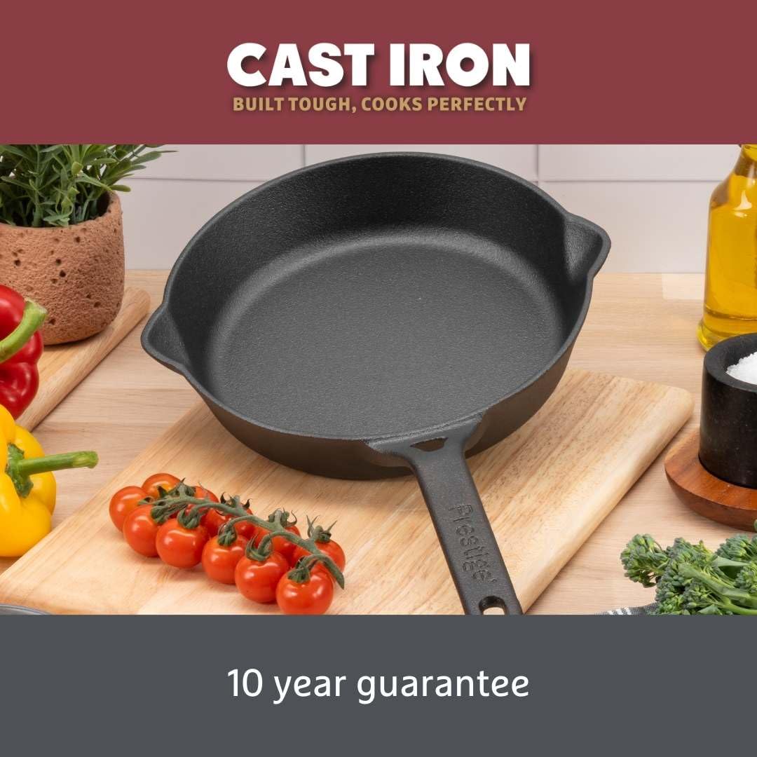 Prestige Cast Iron Frying Pan - 22 cm, Pre-Seasoned, Induction & Oven Safe 4
