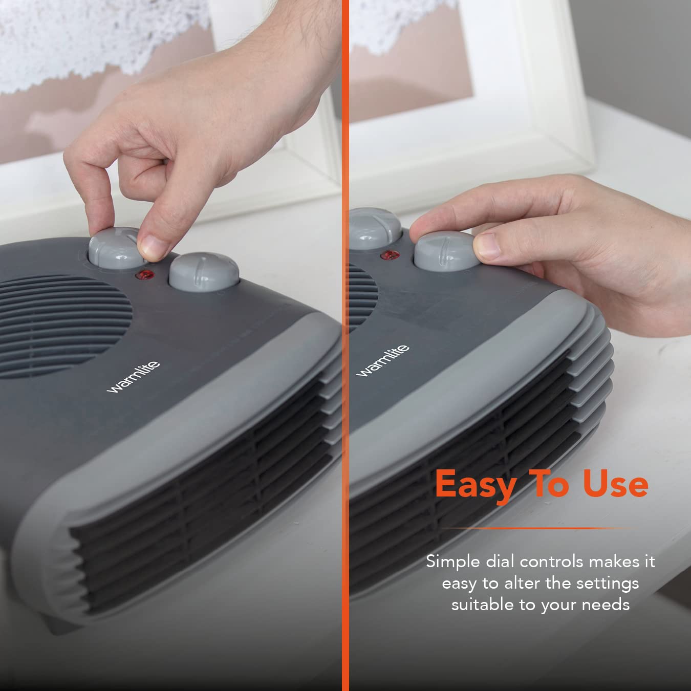 Warmlite WL44004DT 2000W Portable Flat Fan Heater with 2 Heat Settings & Overheat Protection, Dark Titanium 6