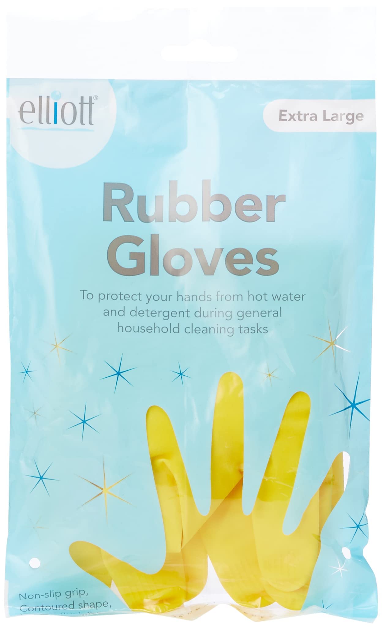 Elliott Household Rubber Cleaning Gloves - XL Size, Yellow, Chemical Resistant | Pack of 2 3