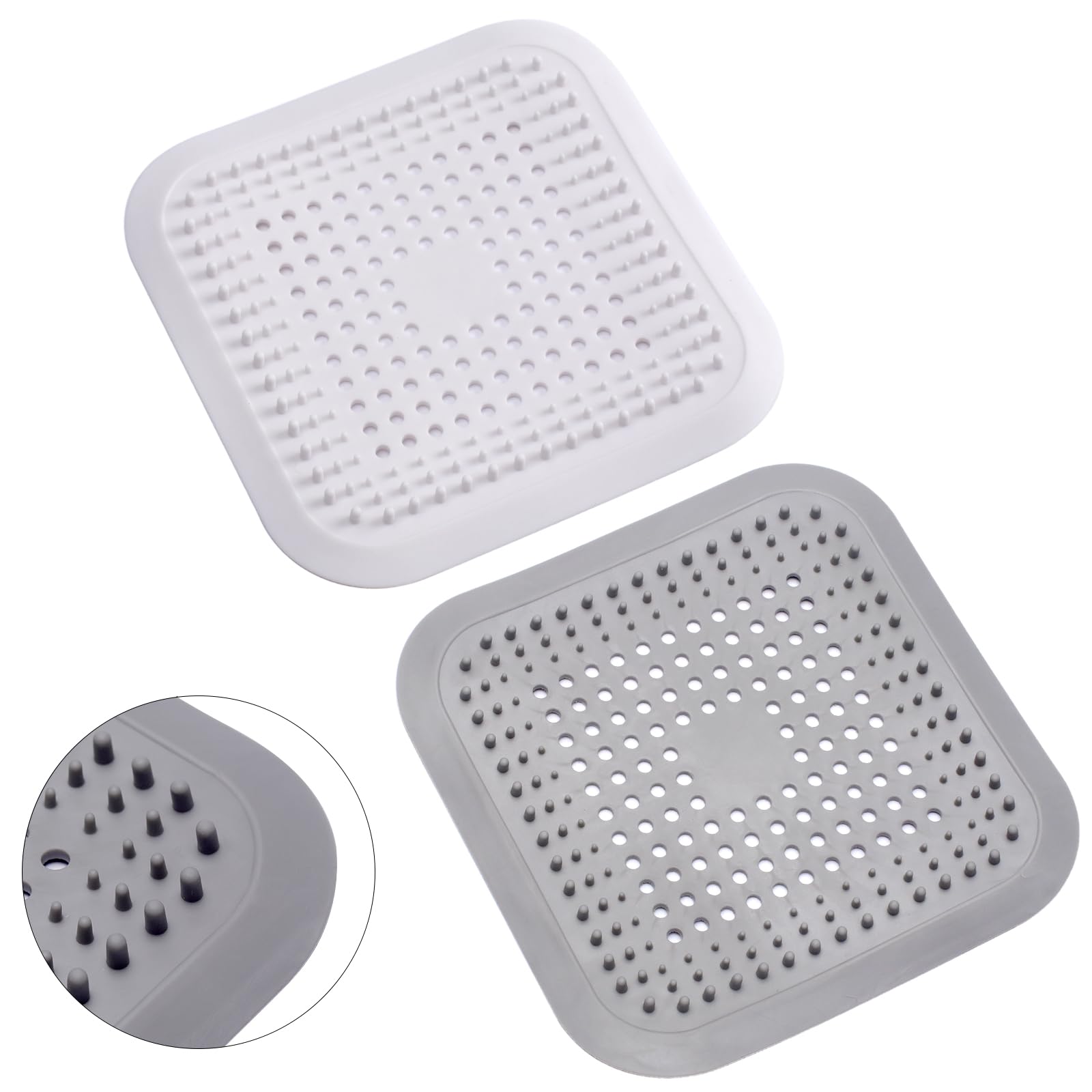Alyvisun 2Pcs Silicone Hair Catcher for Shower Drain & Sink Strainer | Anti-Clogging | 14.5cm 1