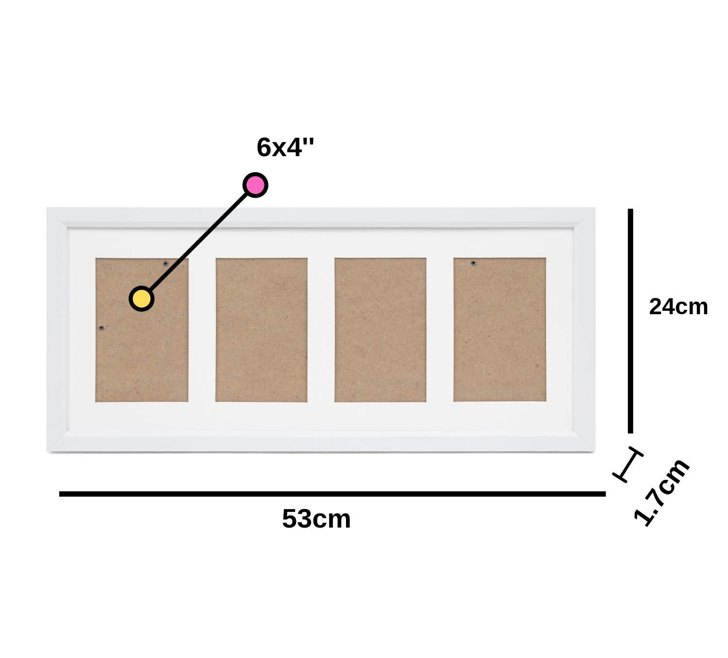 ARPAN 4 Aperture Multi-Photo Picture Frame | White Plastic | Wall or Tabletop Display 6