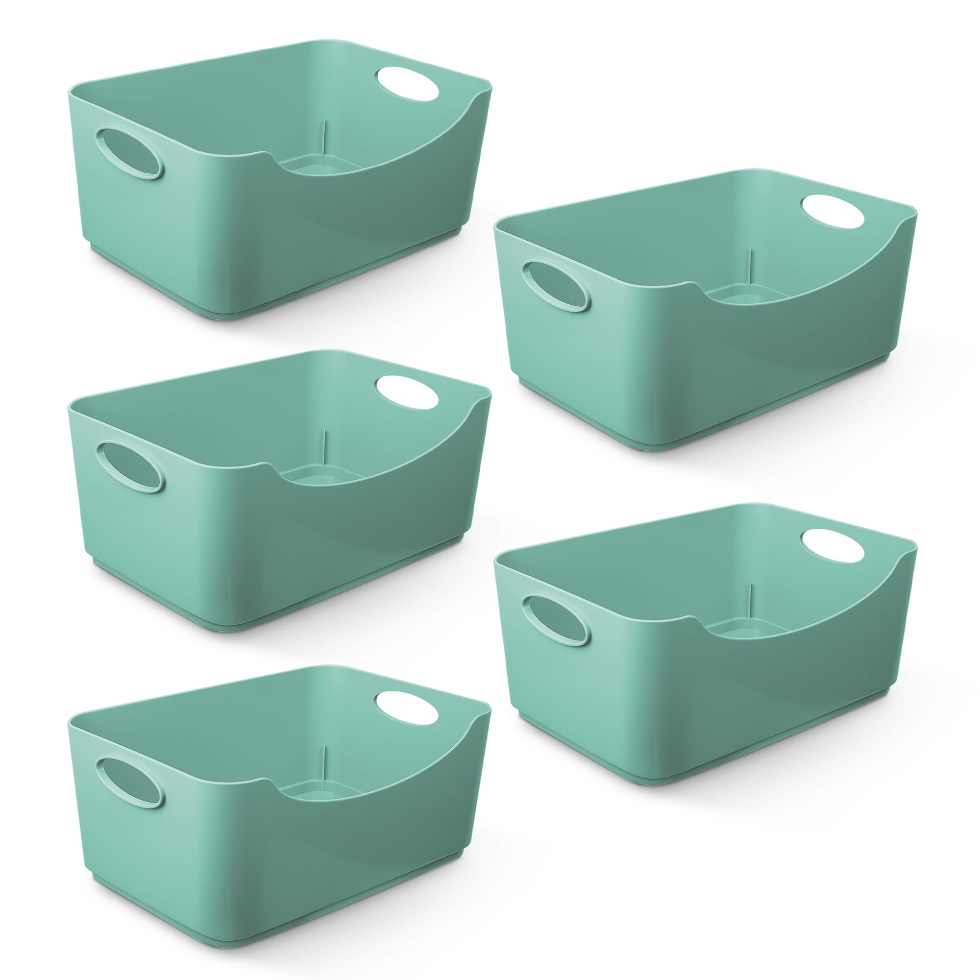 KEPLIN 5 Pack Plastic Studio Baskets with Sturdy Handles | Space-Saving | 25.5 x 17 x 11 cm 1