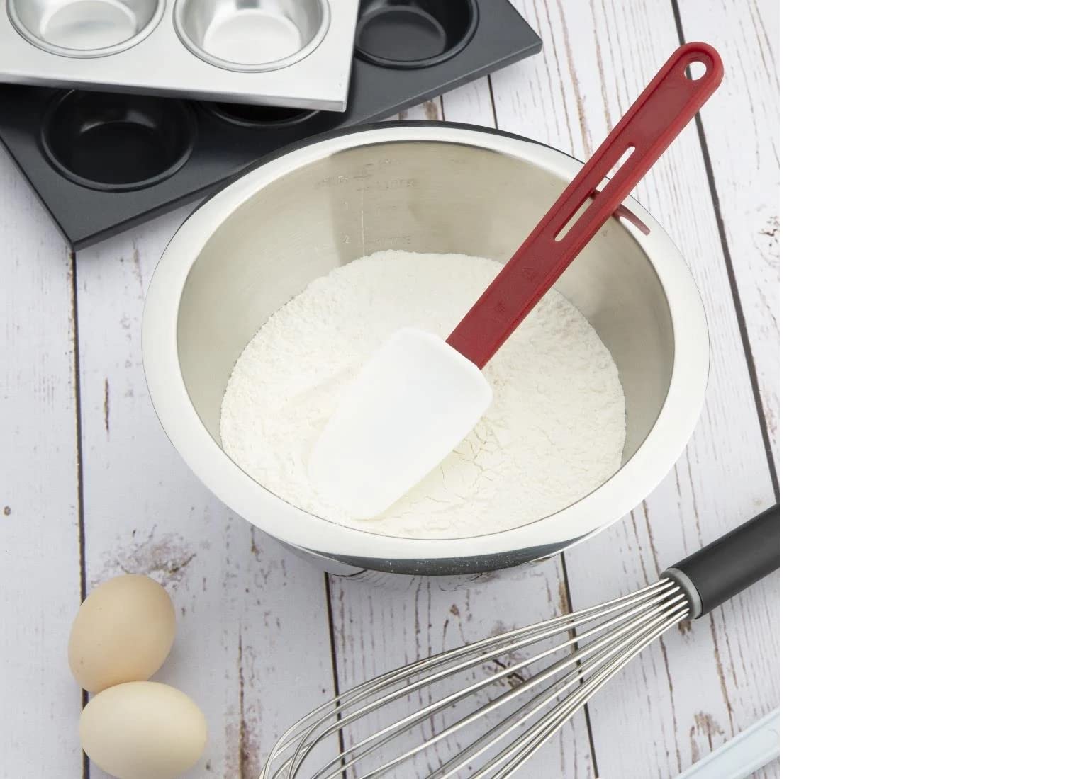 Vogue High Heat Spoonula - 10 Inch Handle | Heat Resistant up to 260°C | Brown Plastic 6