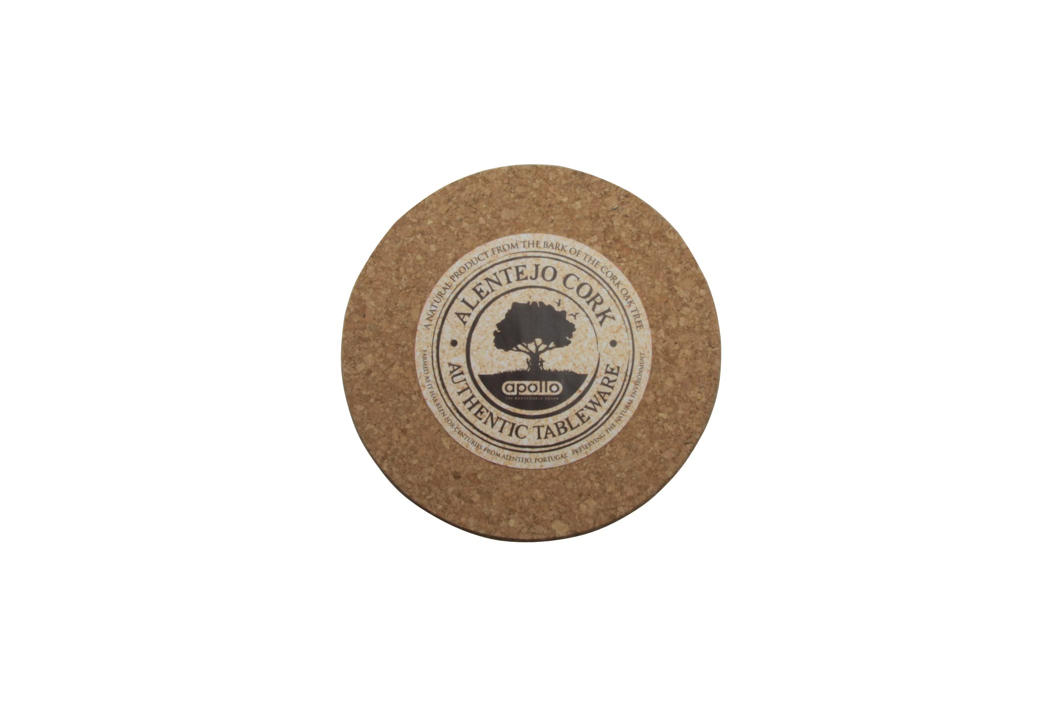 apollo 1560 Cork Coasters - Set of 6 Round Protectors | 10cm Diameter | Heat Resistant 8