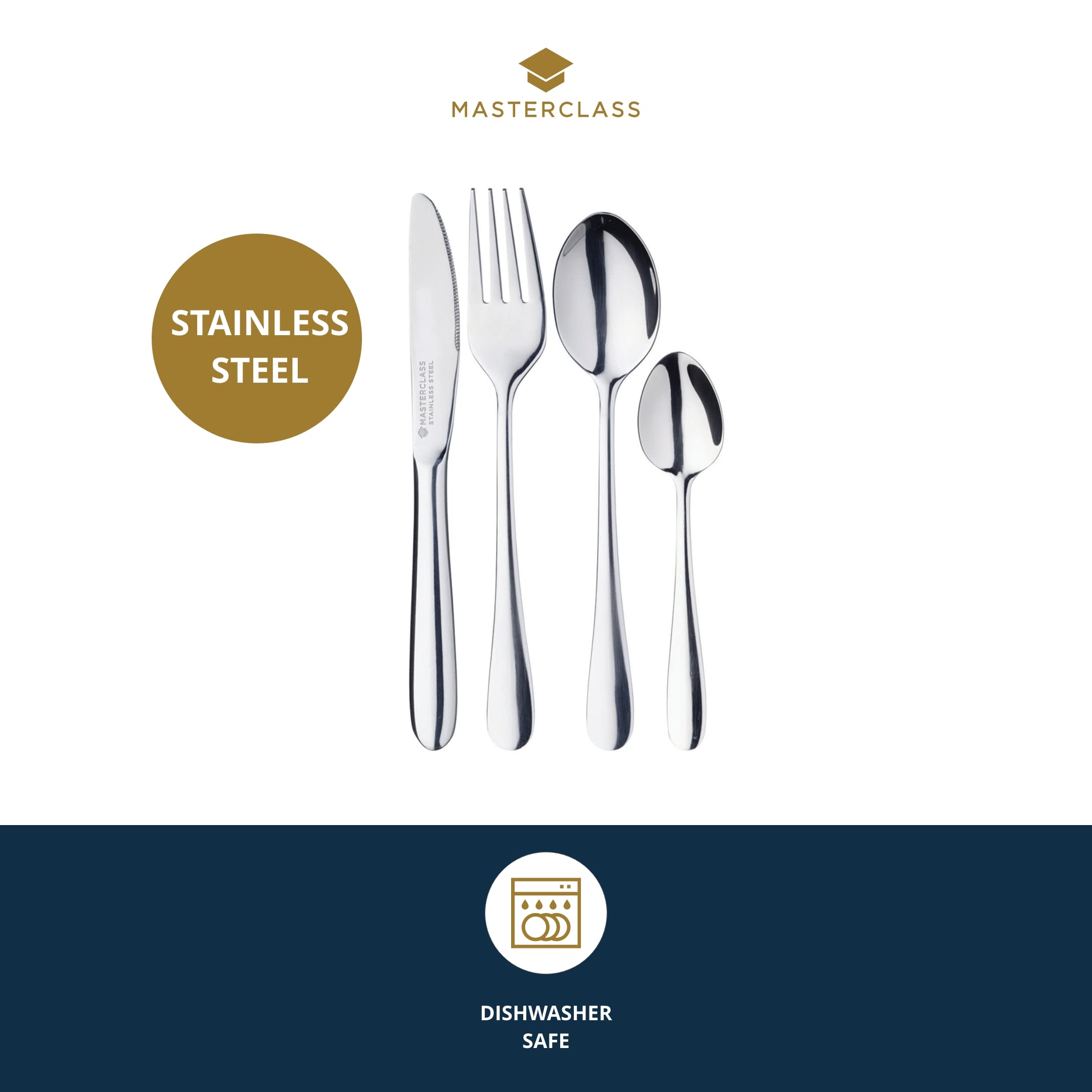 MasterClass Stainless Steel Children's Cutlery Set - 4-Piece, Silver | Rust Resistant 3