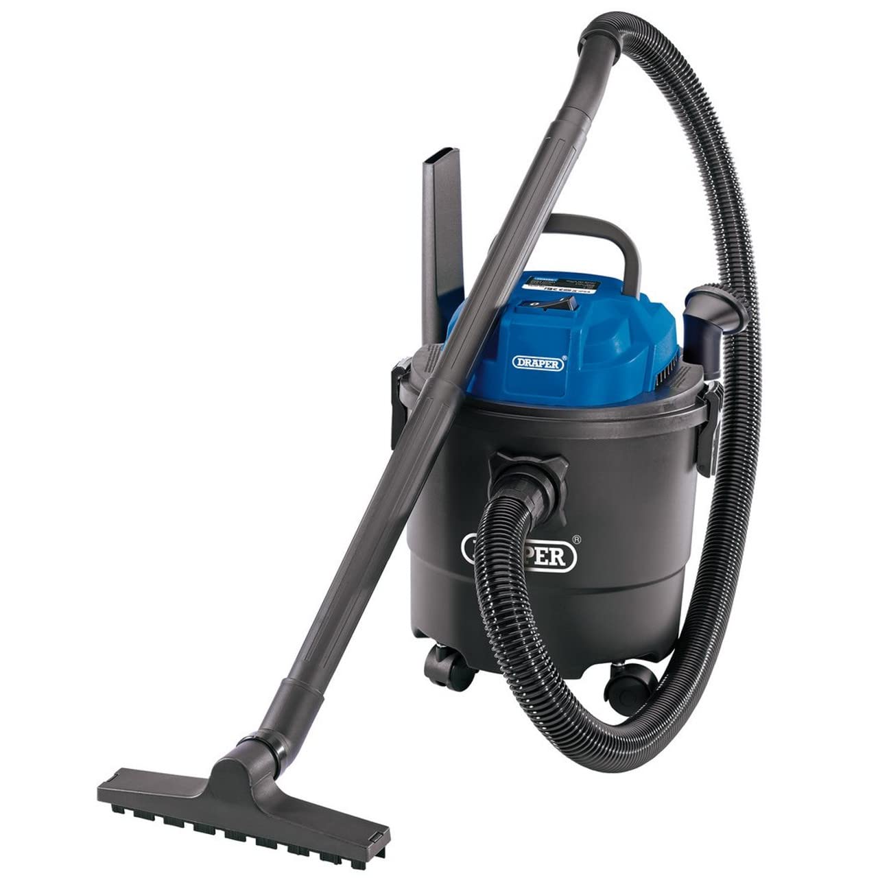 Draper 1250W 15L Wet and Dry Vacuum Cleaner | 1.5m Hose | Black/Blue 1