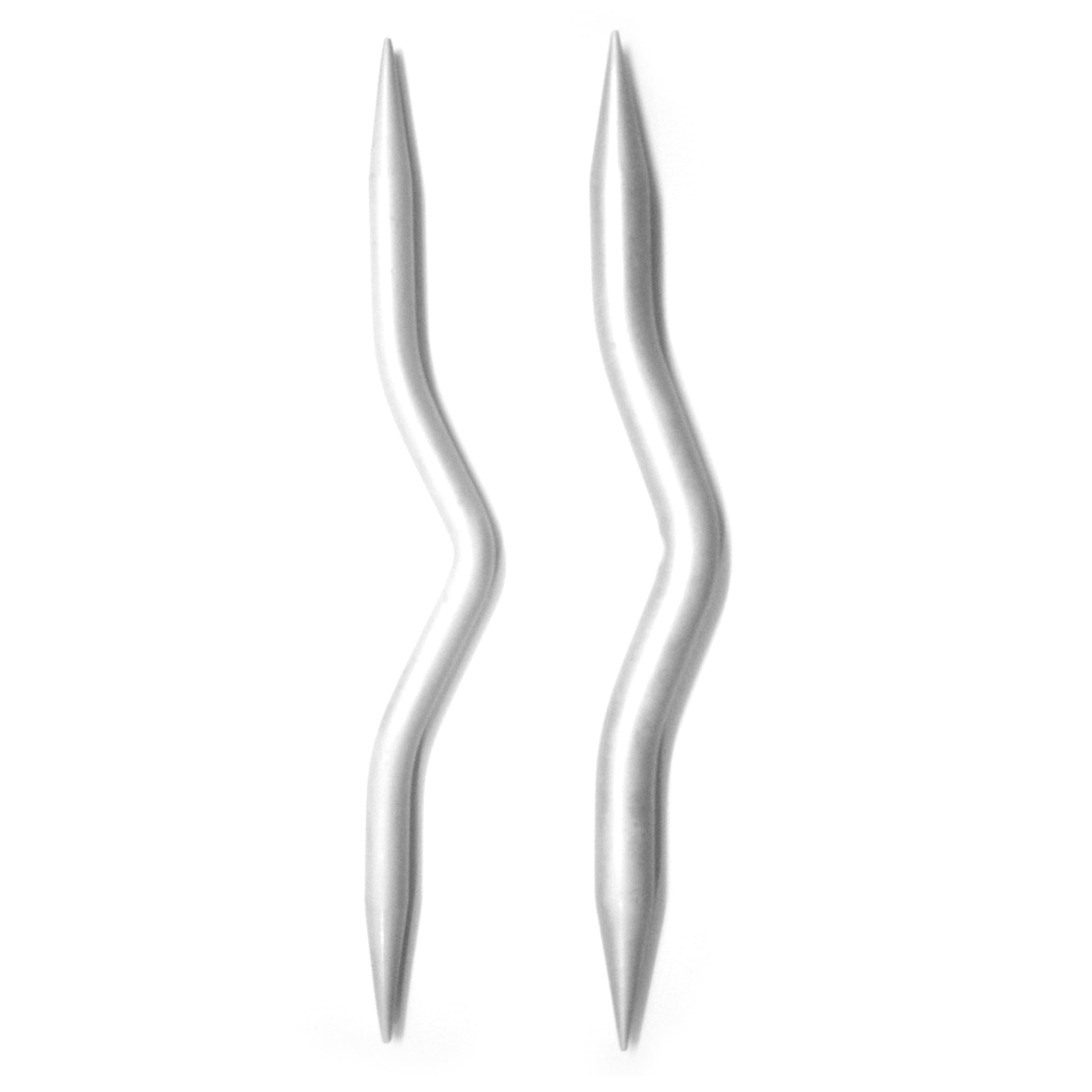 KnitPro Aluminium Cable Needles - Set of 2, 6.00mm & 8.00mm | Grey 1