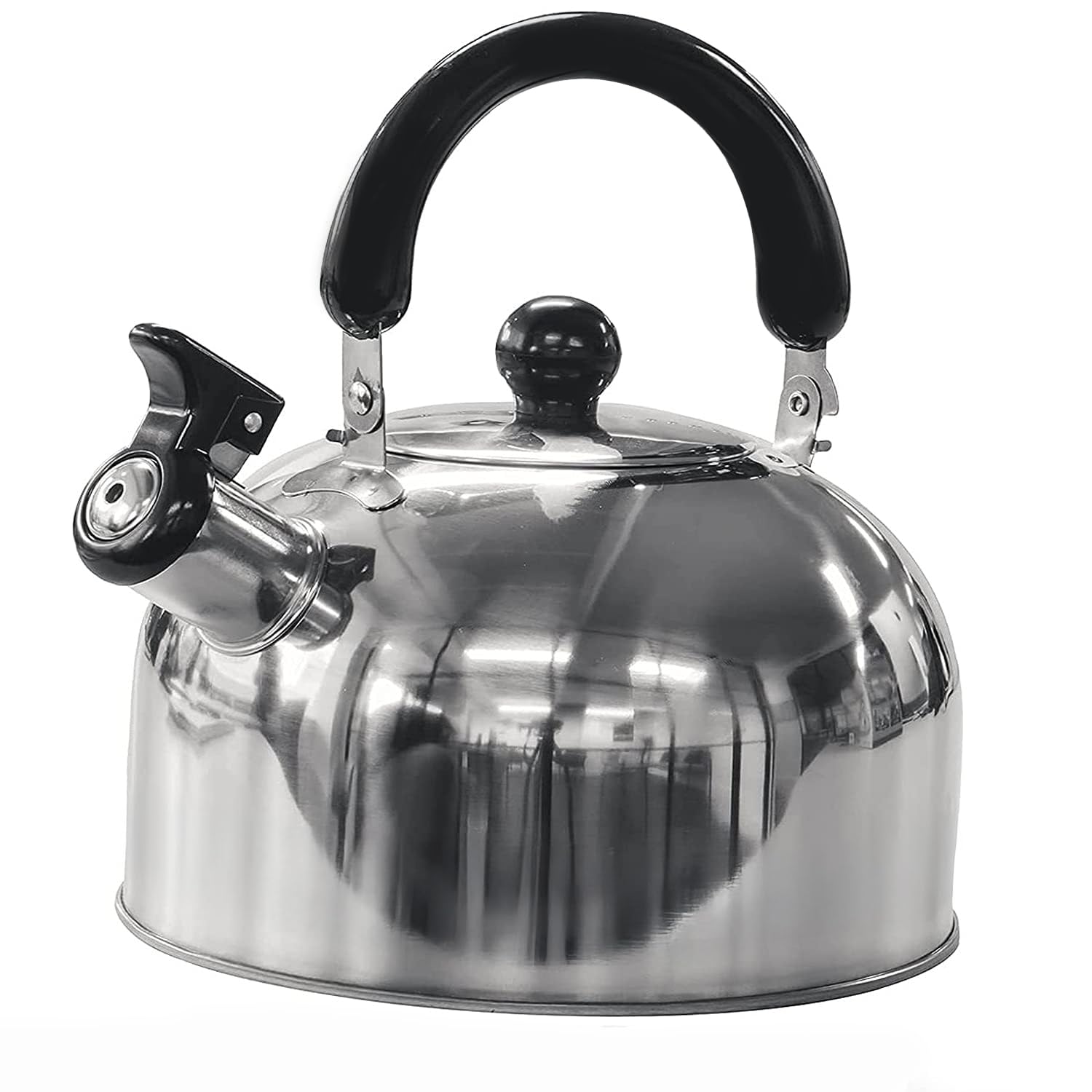 Green Haven 2L Stainless Steel Whistling Stovetop Kettle for Camping and Home Use | Silver