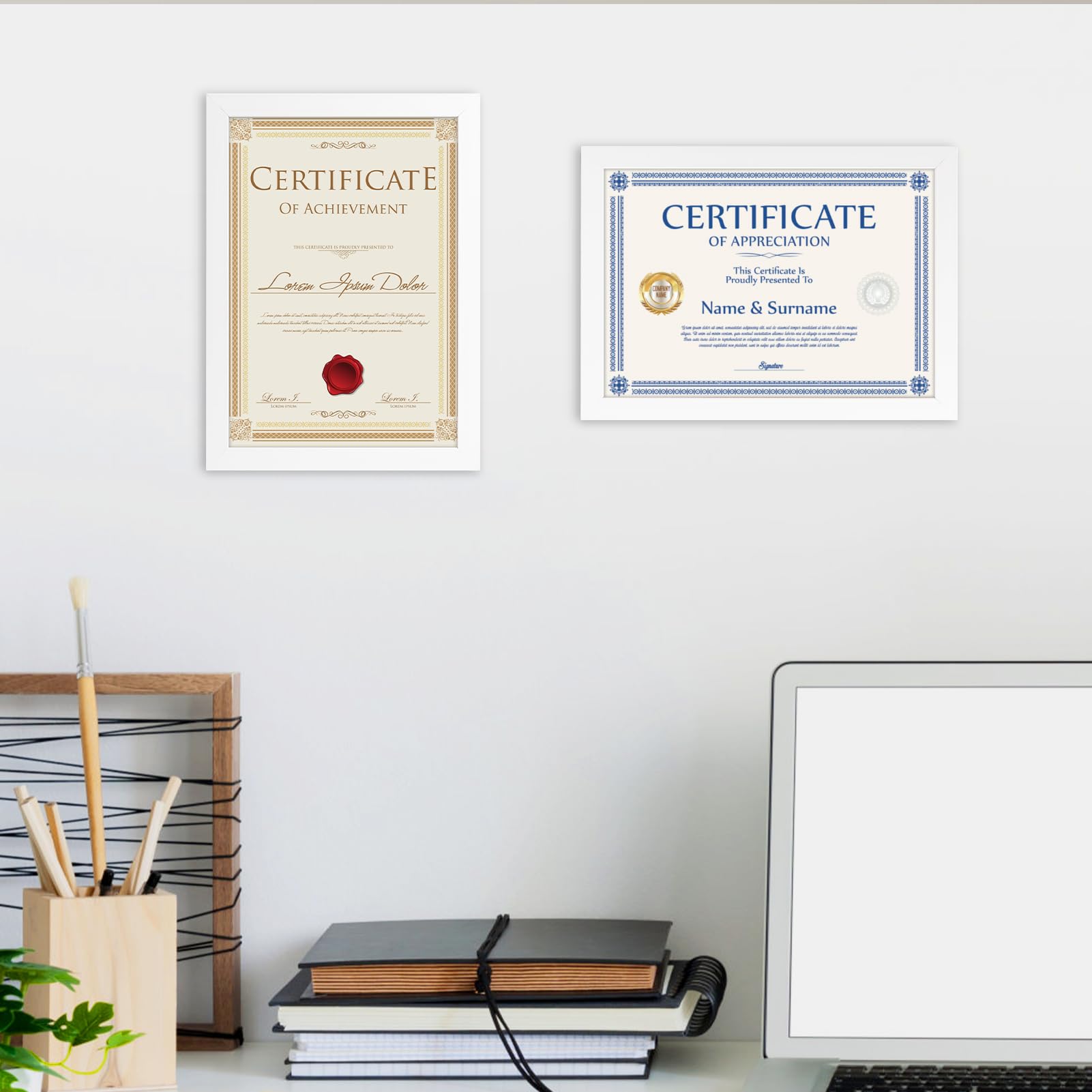 EXYGLO 12 Pack White A4 Picture Frames - Wall & Tabletop Display for Certificates and Photos 4