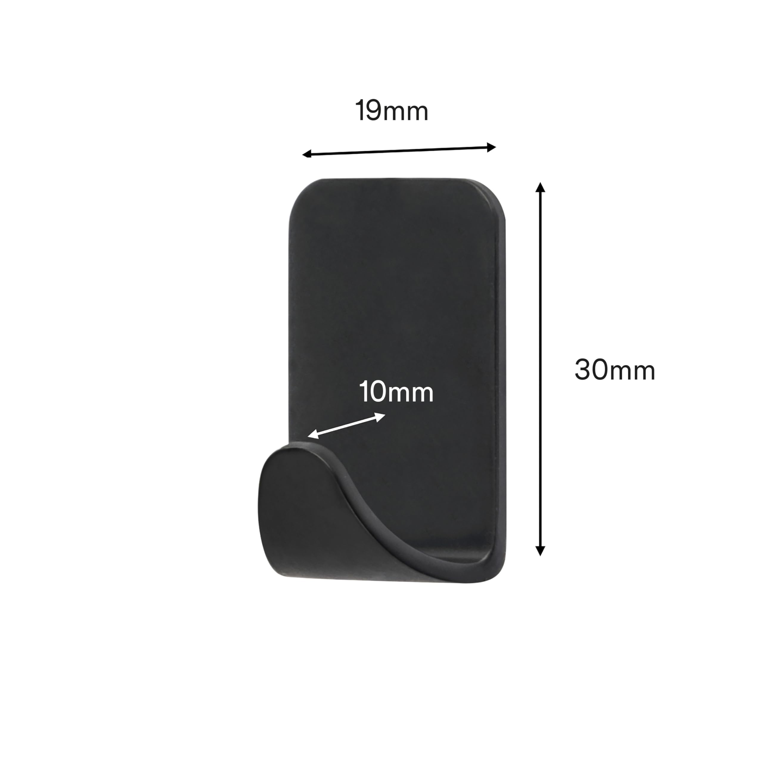 Command Small Metallic Hooks - Damage-Free Hanging | Matt Black | 4 Hooks & 5 Strips 3