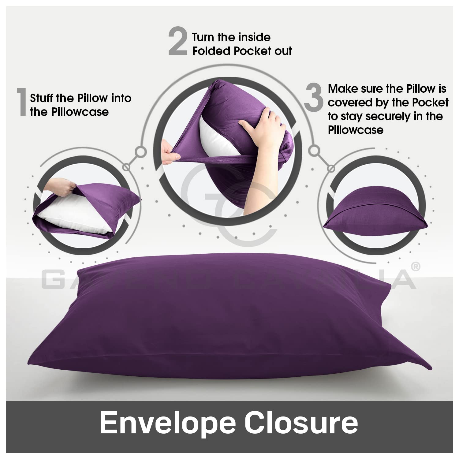 GC GAVENO CAVAILIA Housewife Pillowcases 2 Pack, Polycotton Berry Standard Size 4